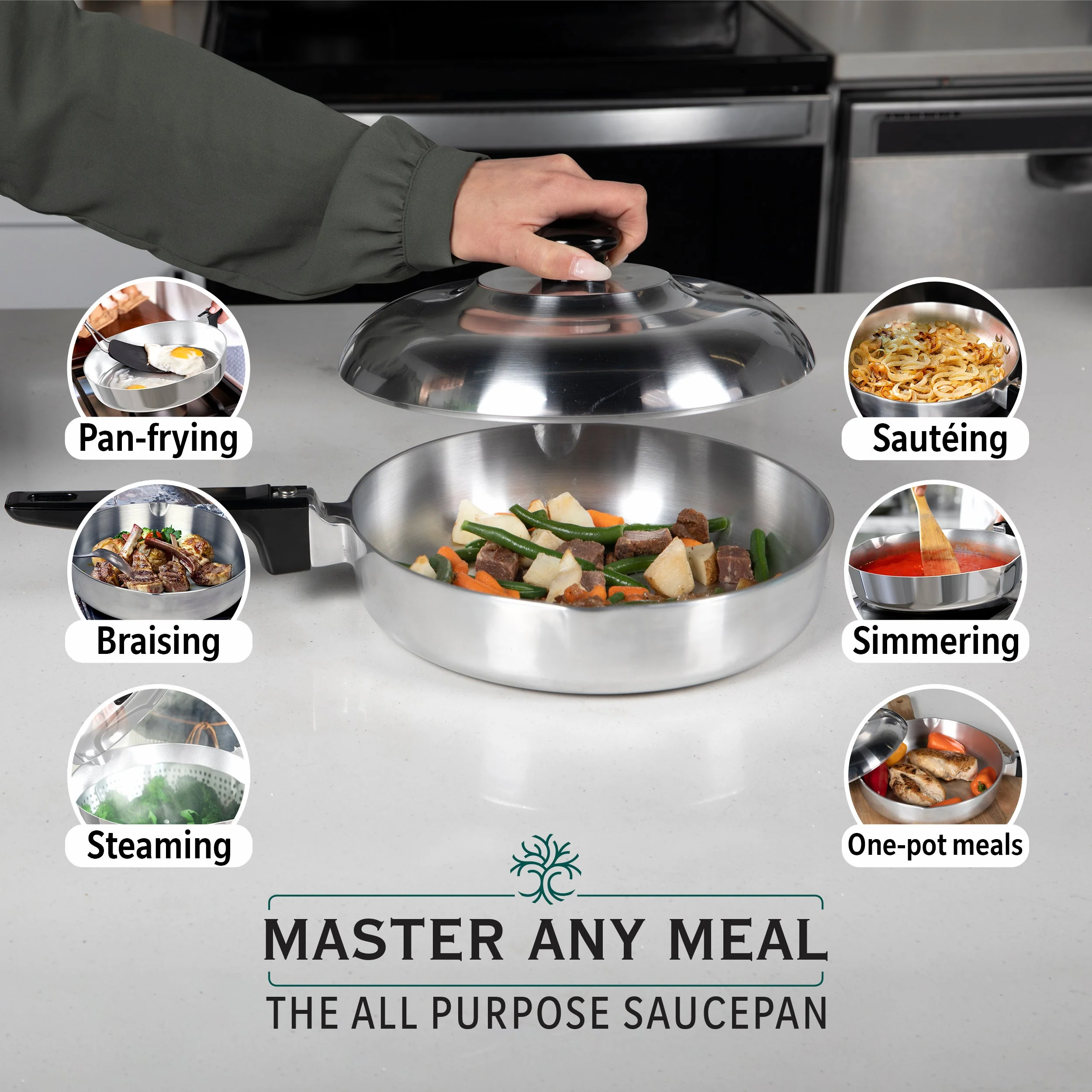10 Inch Sauté Pan with Lid - Image 8