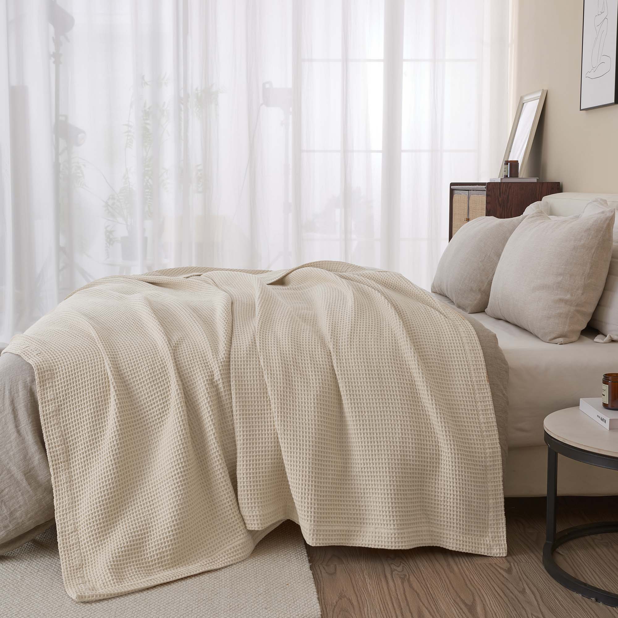 100% Cotton Waffle Weave Blanket - Mikala Collection - Image 35
