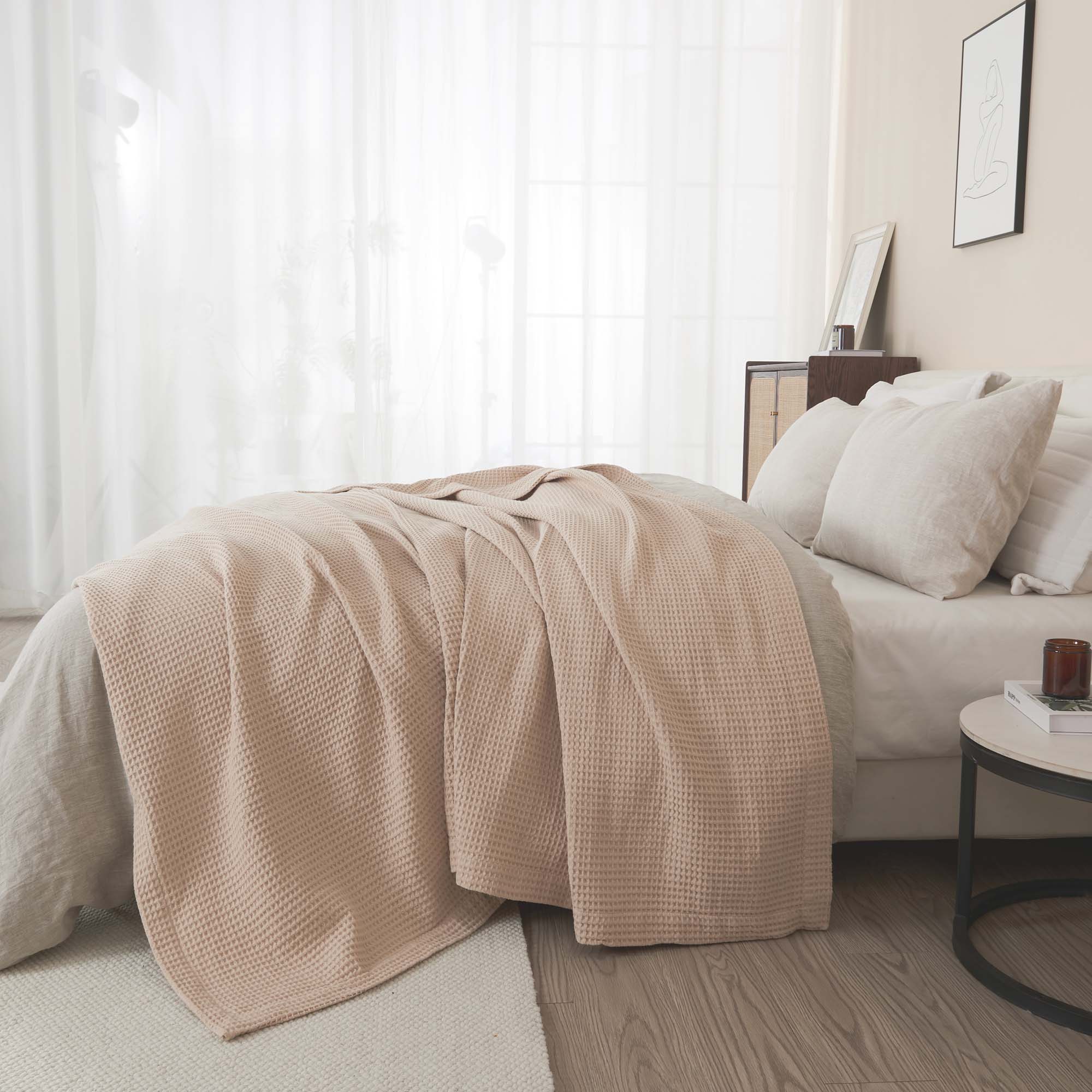 100% Cotton Waffle Weave Blanket - Mikala Collection - Image 45