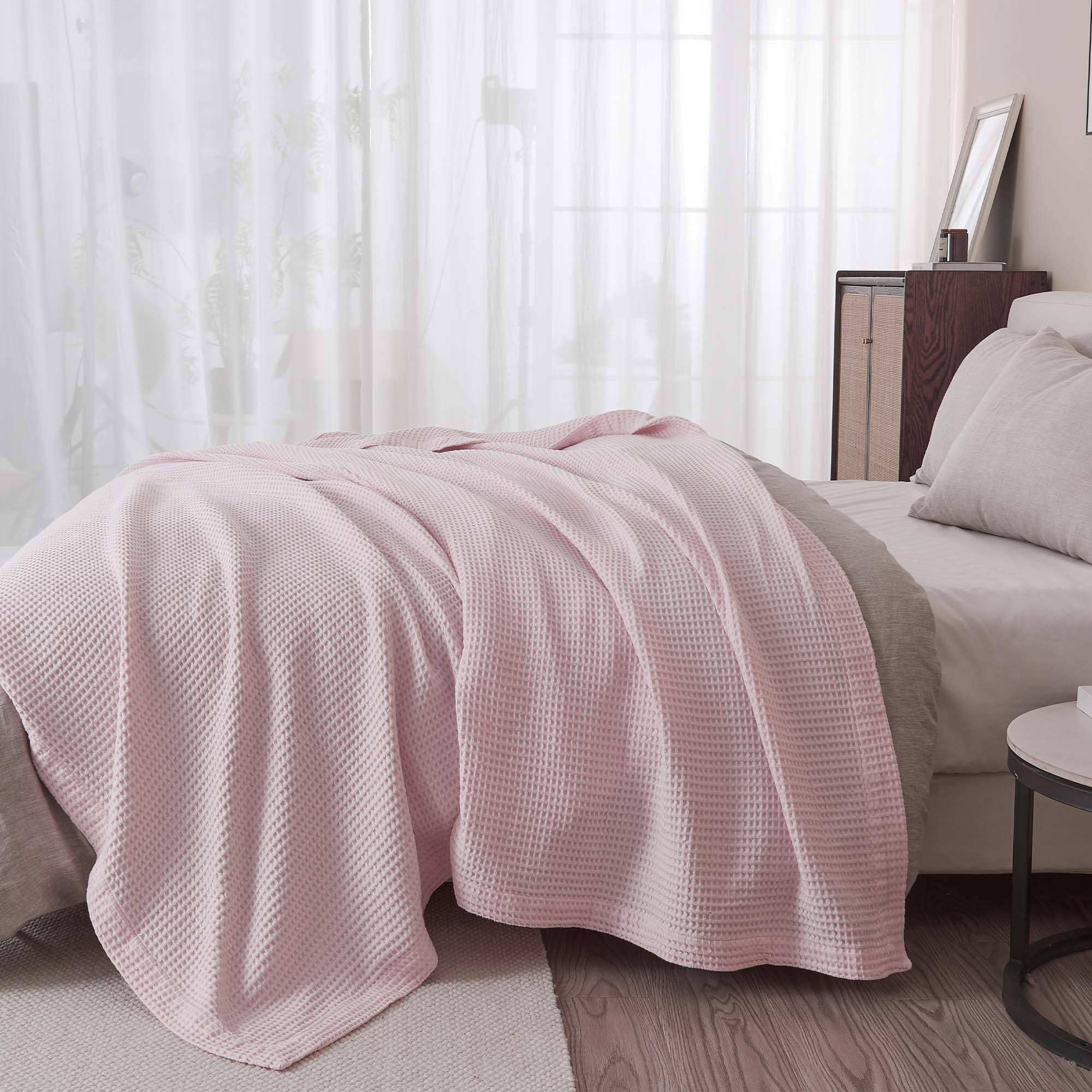 100% Cotton Waffle Weave Blanket - Mikala Collection - Image 5