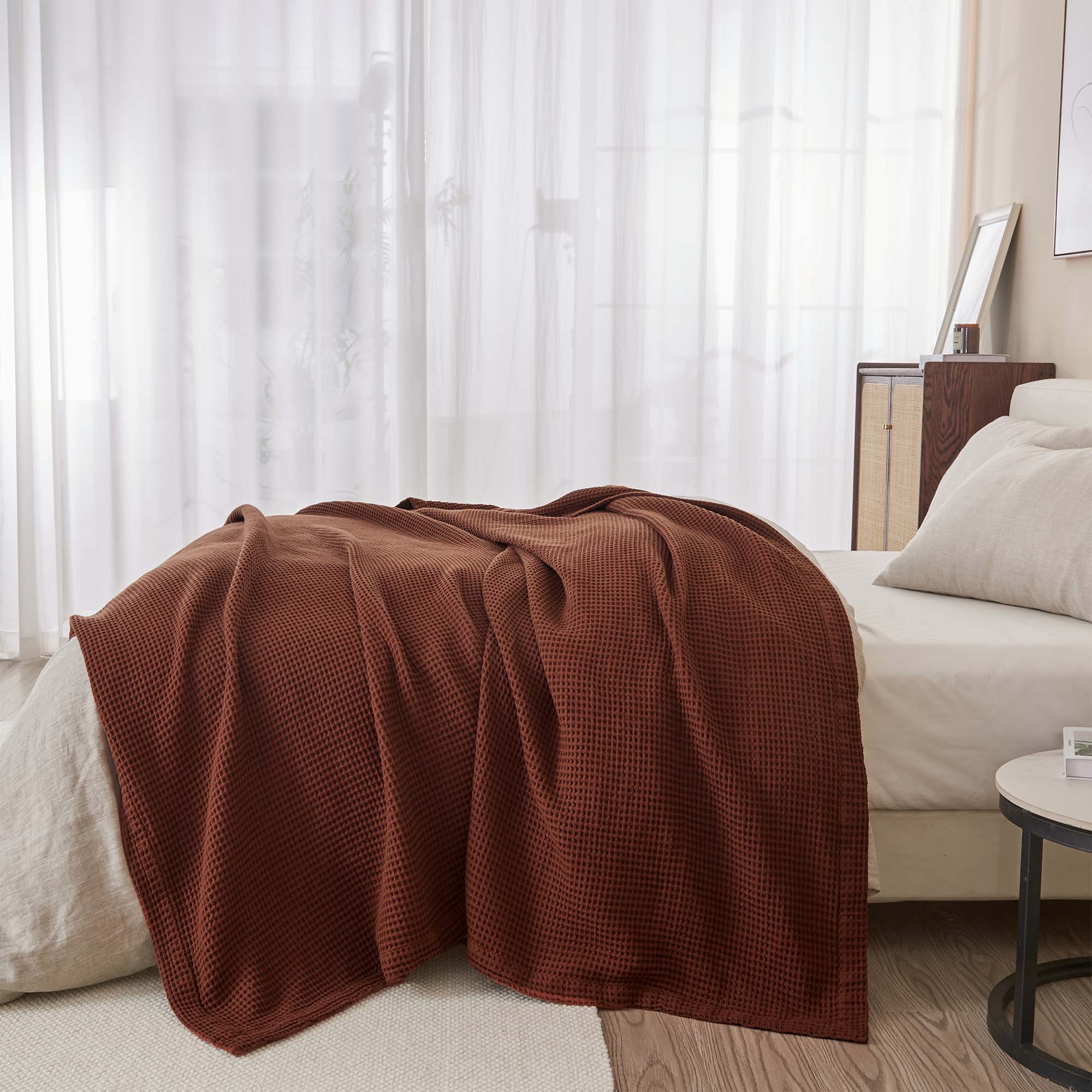 100% Cotton Waffle Weave Blanket - Mikala Collection - Image 50