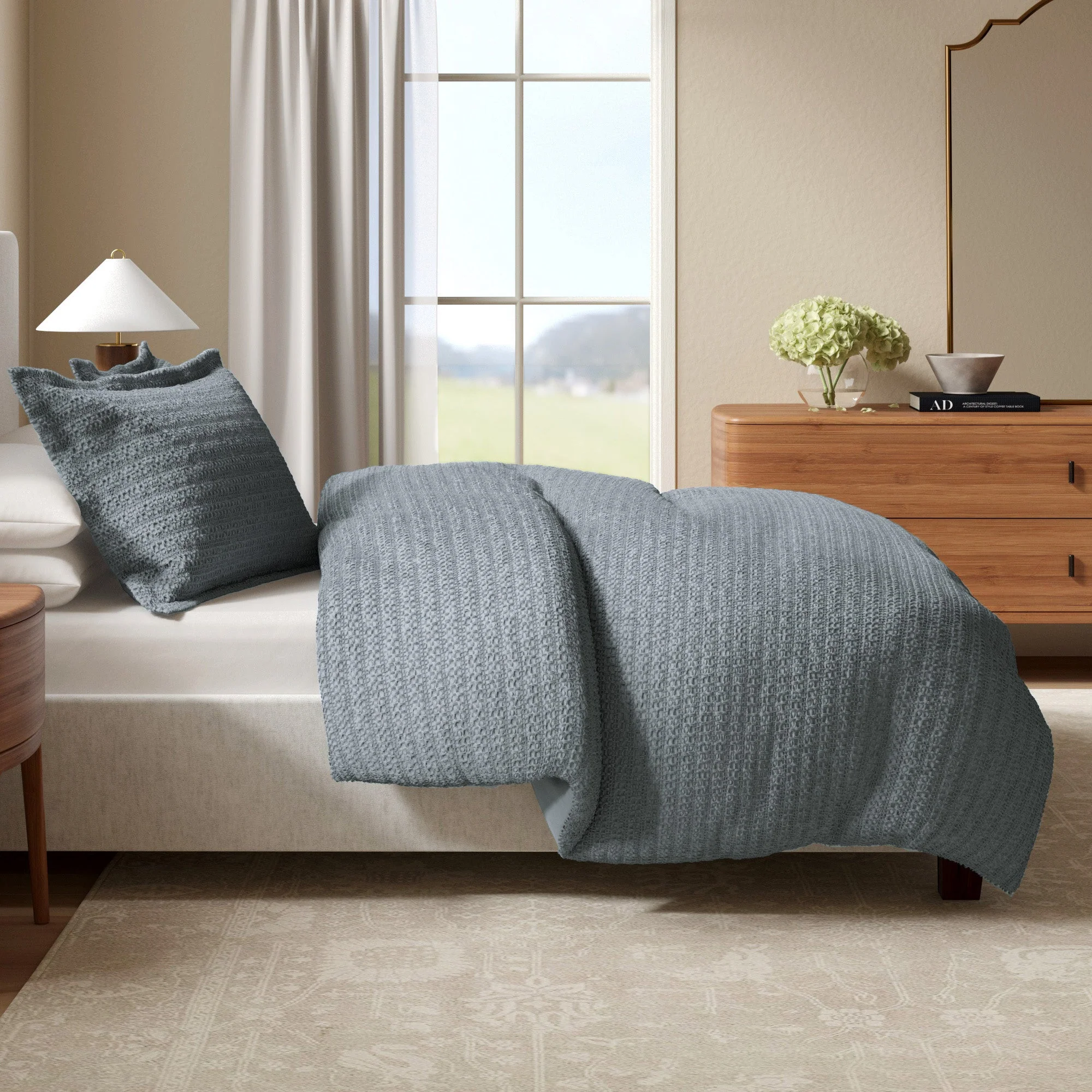 100% Cotton Waffle Weave Duvet Set - Mattea Collection - Image 37