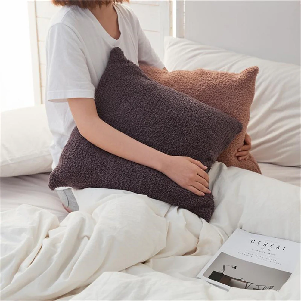 18"x18" Teddy Faux Fluffy Solid Color Pillows (With Insert) - Image 15