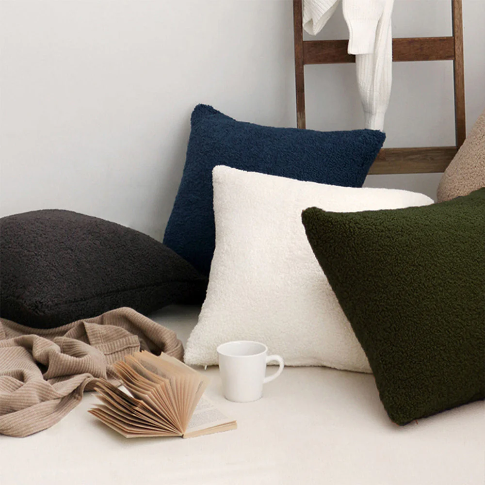 18"x18" Teddy Faux Fluffy Solid Color Pillows (With Insert) - Image 18