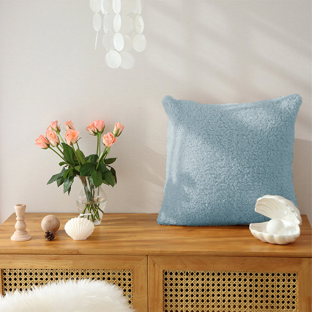 18"x18" Teddy Faux Fluffy Solid Color Pillows (With Insert) - Image 21
