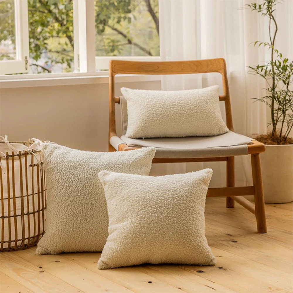 18"x18" Teddy Faux Fluffy Solid Color Pillows (With Insert) - Image 5