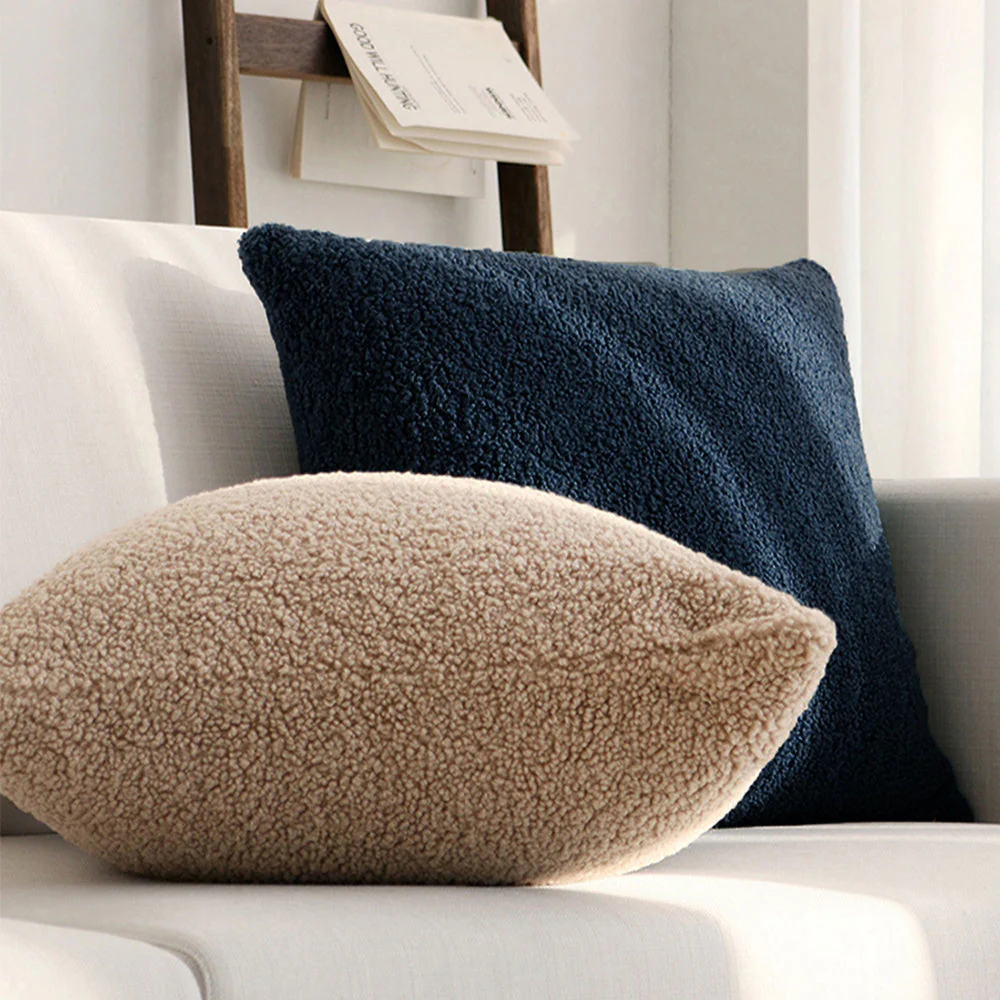 18"x18" Teddy Faux Fluffy Solid Color Pillows (With Insert) - Image 6