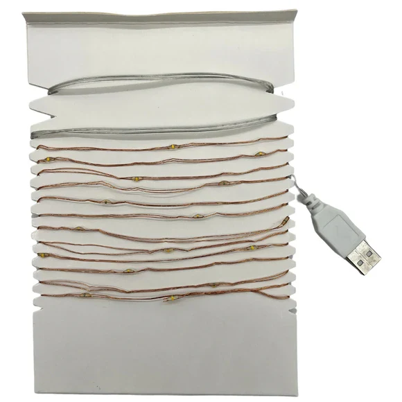 2-Pack 10-Ft USB Powered Indoor/Outdoor LED Copper Wire String Light - Image 6