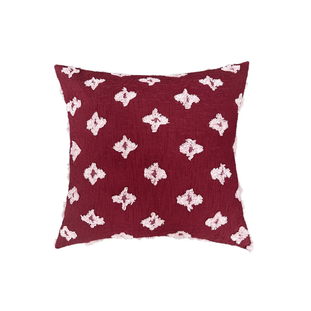 20''x20'' Tufted Floral 100% cotton Throw Pillow | 7 Colors – Textured Daisy Stitch Design | Boho Chic Couch & Bedroom Accent | Insert Included - Image 11