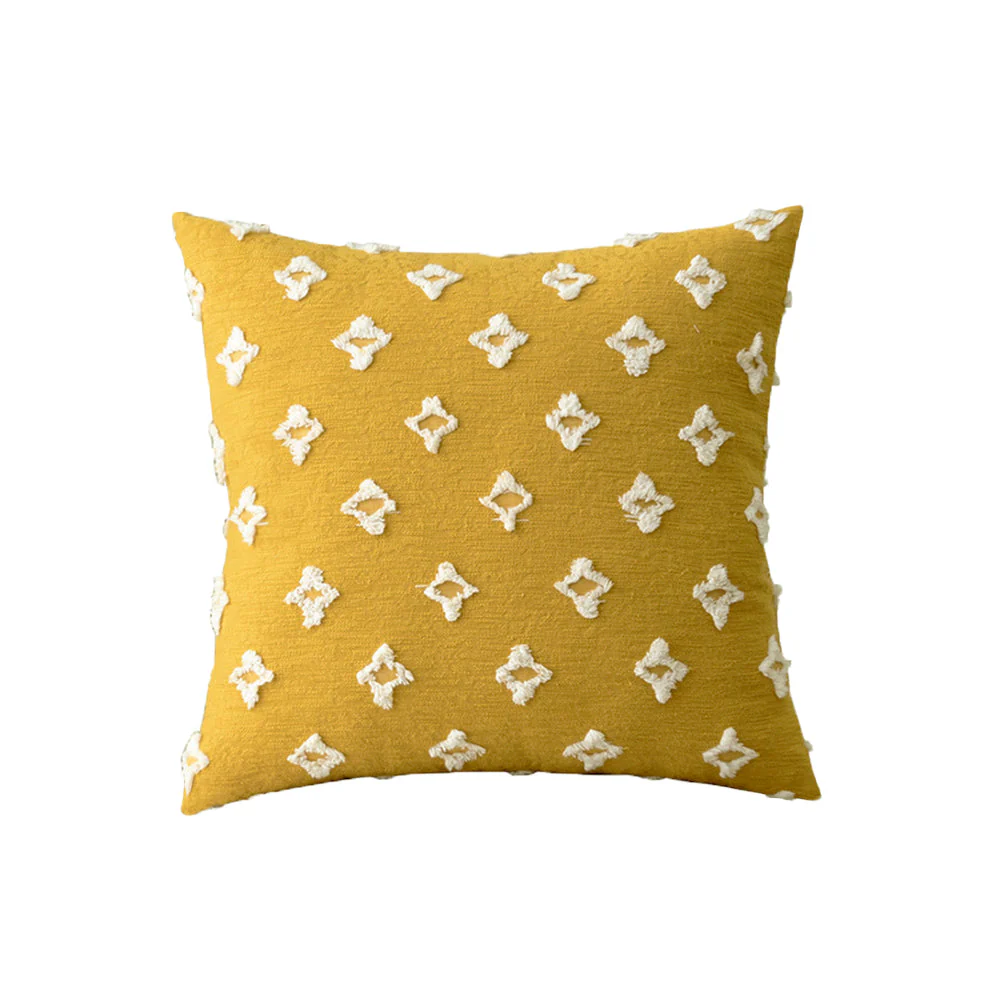20''x20'' Tufted Floral 100% cotton Throw Pillow | 7 Colors – Textured Daisy Stitch Design | Boho Chic Couch & Bedroom Accent | Insert Included - Image 8