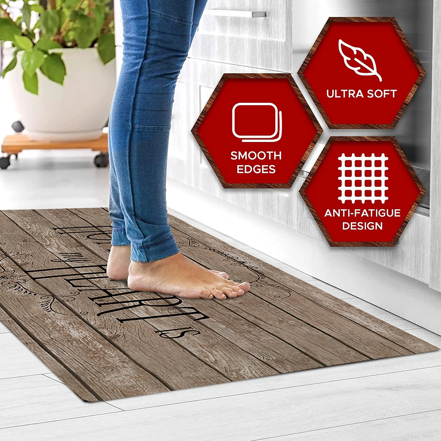 20"x55" Oversized Cushioned Anti-Fatigue Kitchen Runner Mat (Home Heartwood) - Image 9