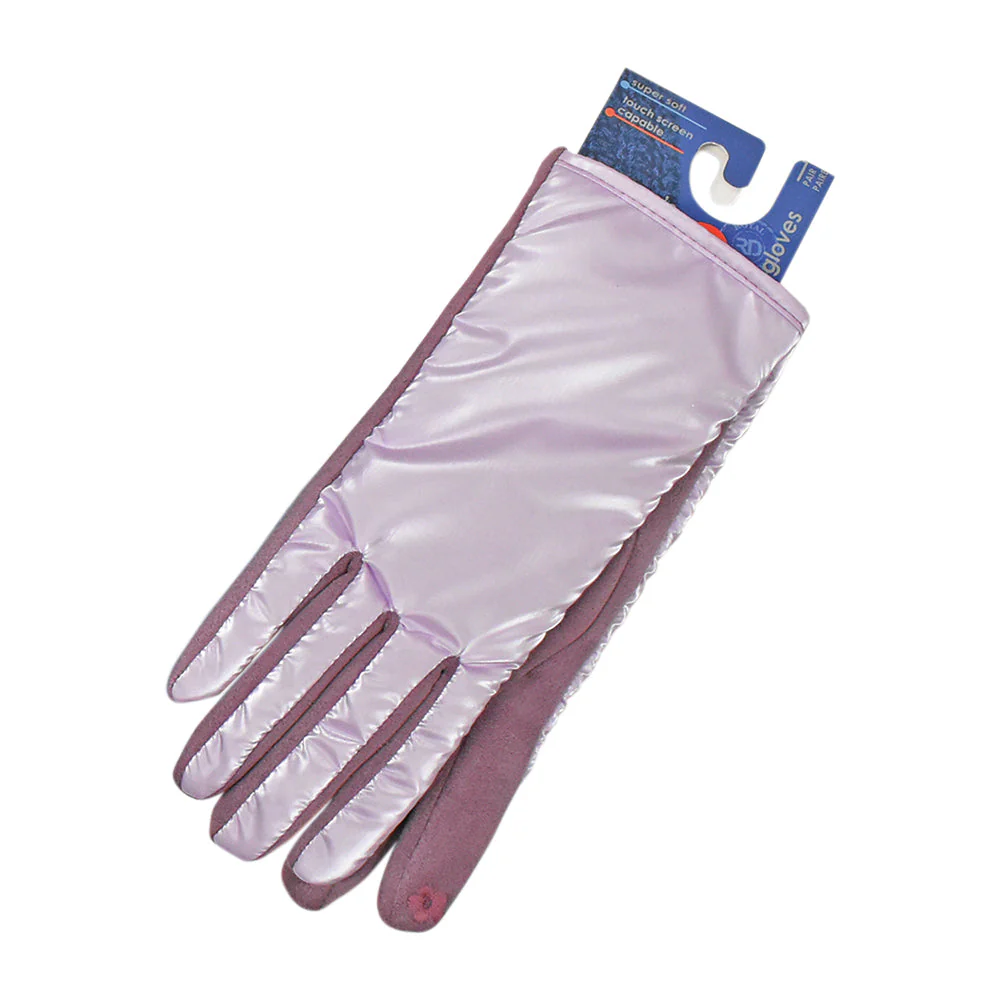 3-Pack Ladies Shiny Touch Screen Suede Style Fashion Gloves - Image 3