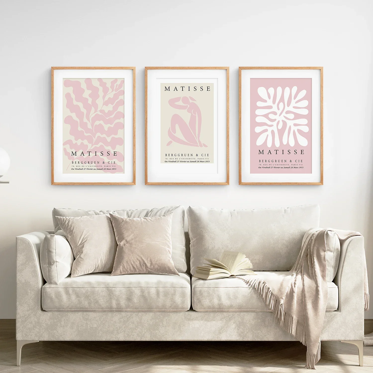 3 Piece Blush Pink Matisse Wall Art Set - Image 2