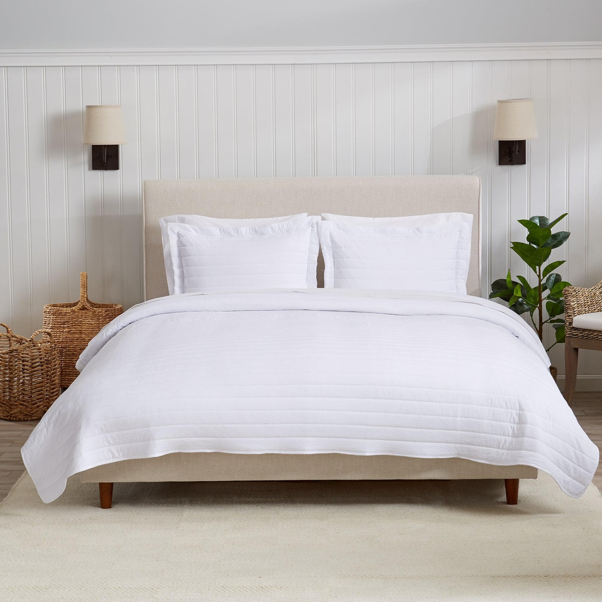 3-Piece Solid Striped Quilt - Virginia Collection - Image 4