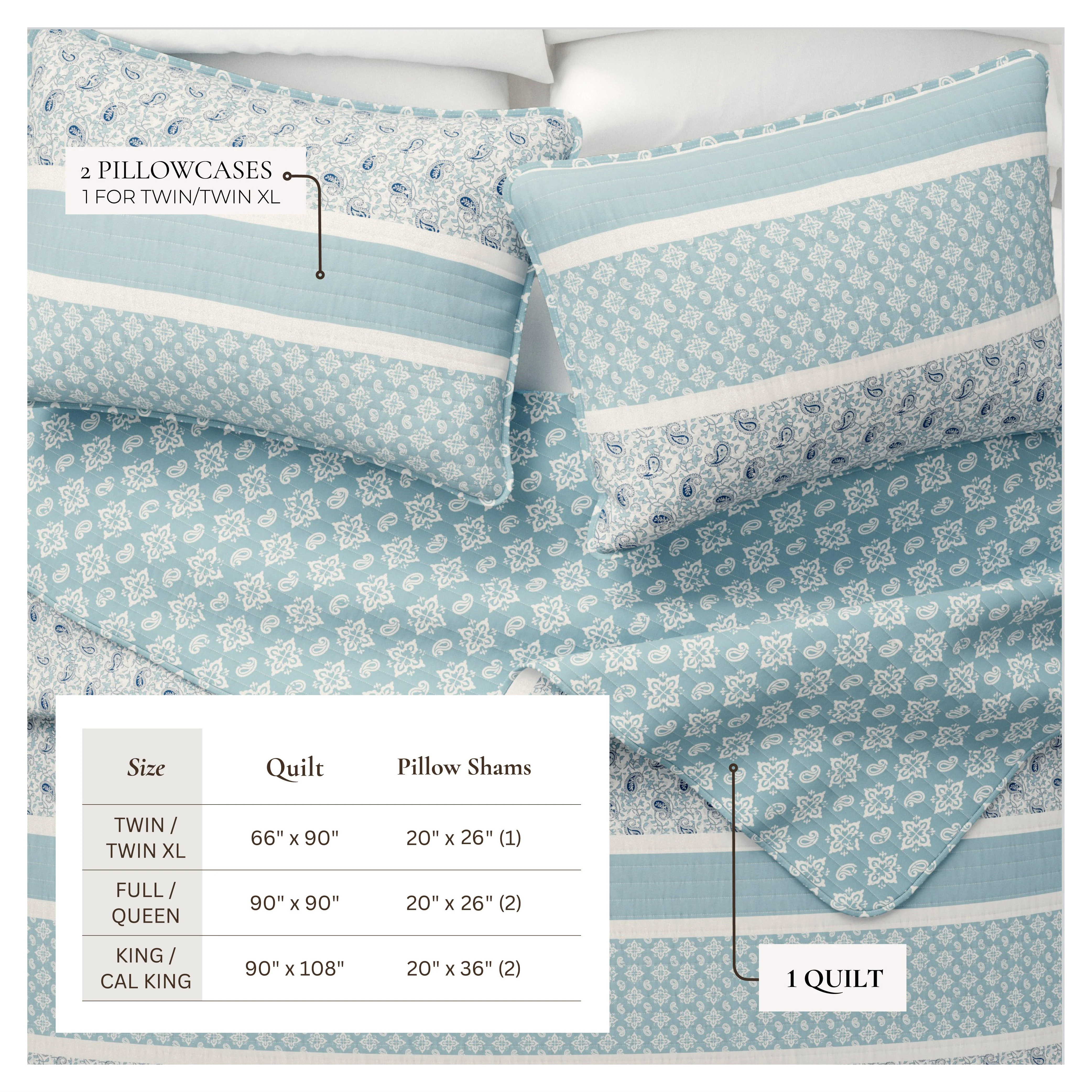 3-Piece Stripe Quilt - Kadi Collection - Image 11