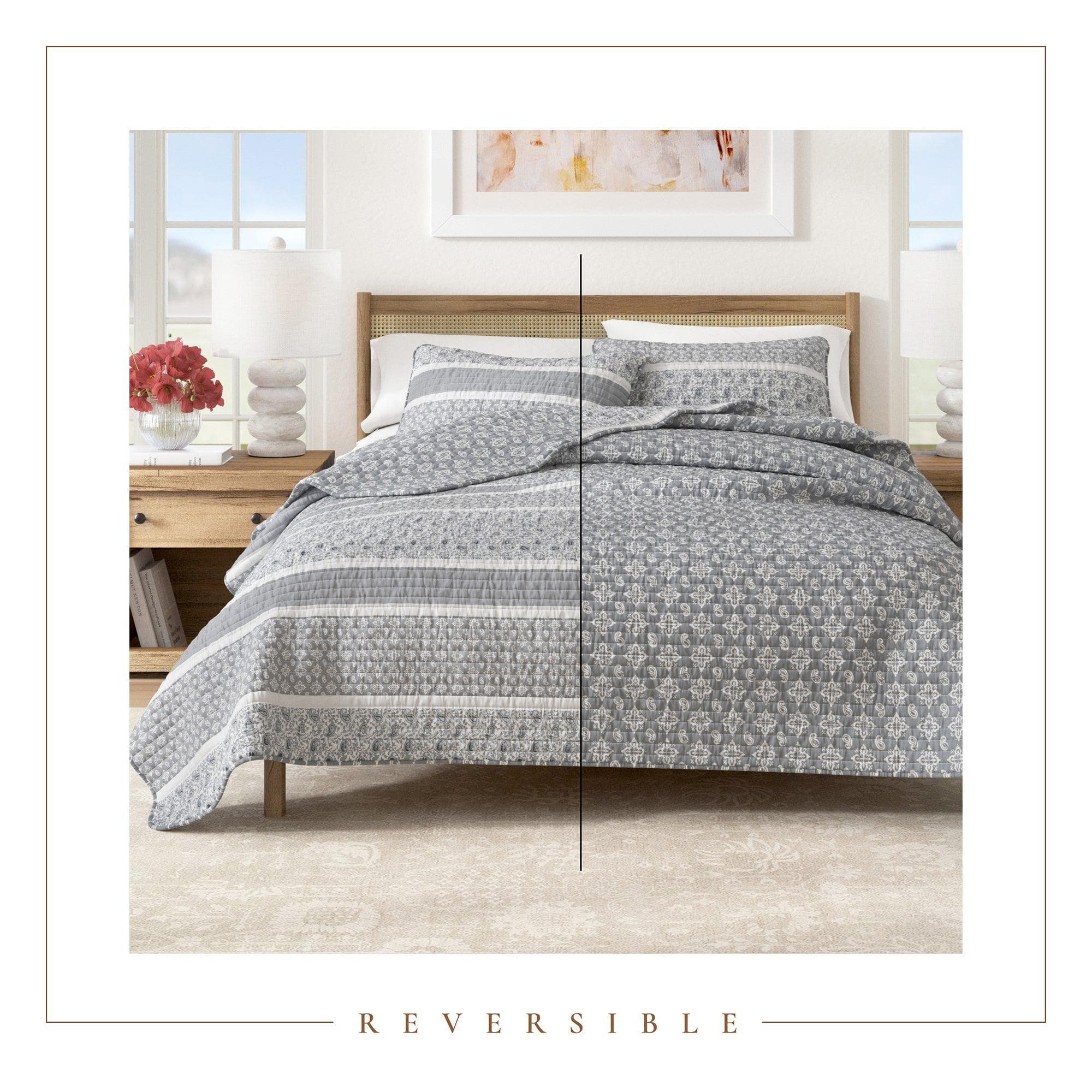 3-Piece Stripe Quilt - Kadi Collection - Image 4