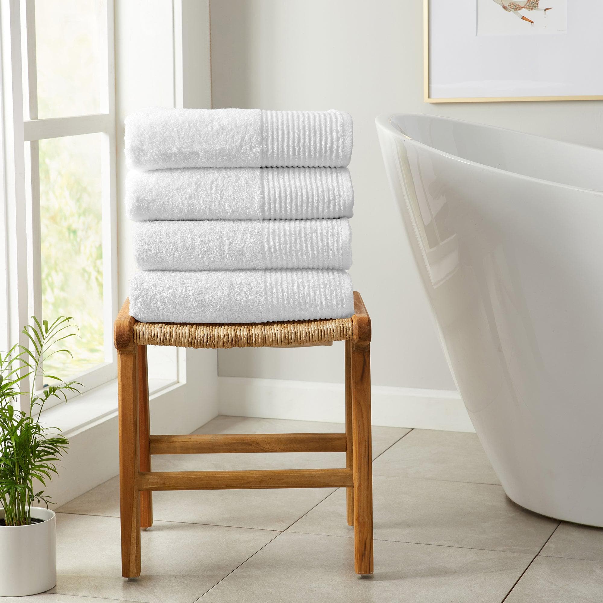 4 Pack Cotton Bath Towels - Kasper Collection - Image 43