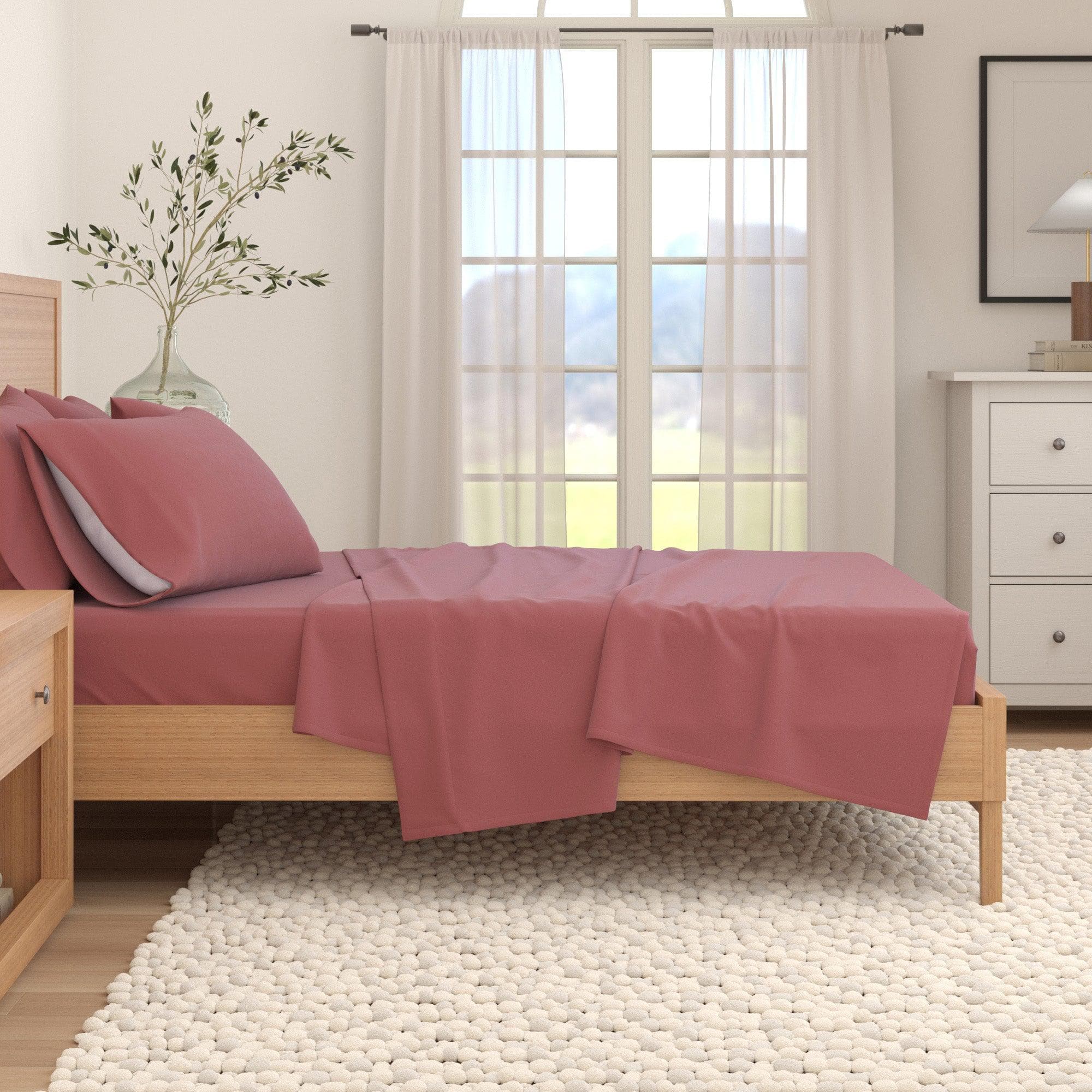 4-Piece Cotton Solid Flannel Sheet - Nordic Collection - Image 36