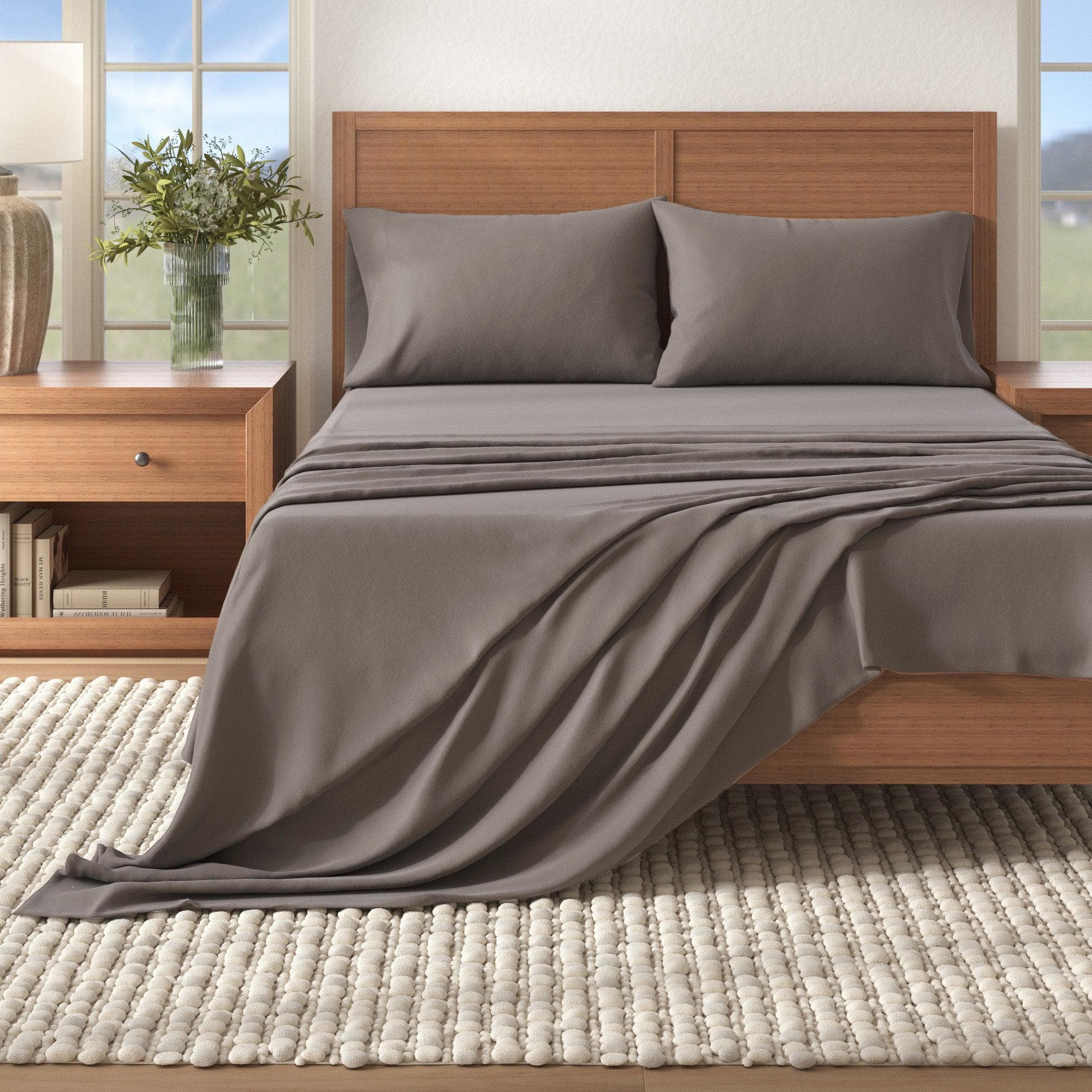 4-Piece Cotton Solid Flannel Sheet - Nordic Collection - Image 55