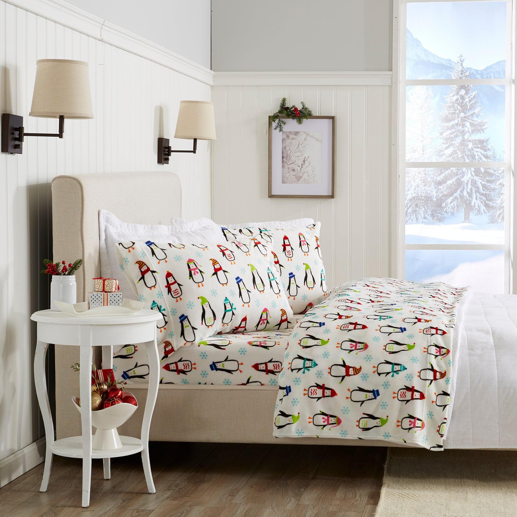 4-Piece Printed Plush Sheet Set - Velvet Luxe Collection - Image 25