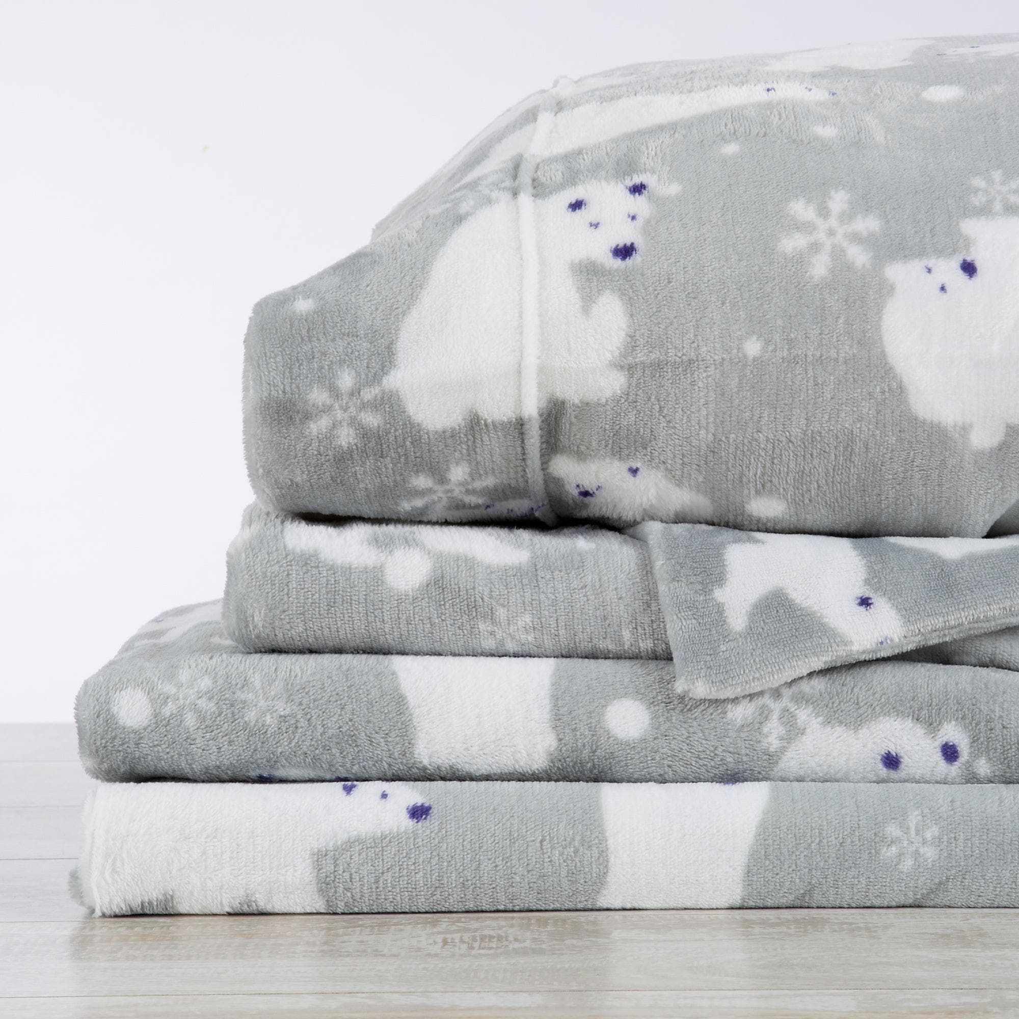 4-Piece Printed Plush Sheet Set - Velvet Luxe Collection - Image 45