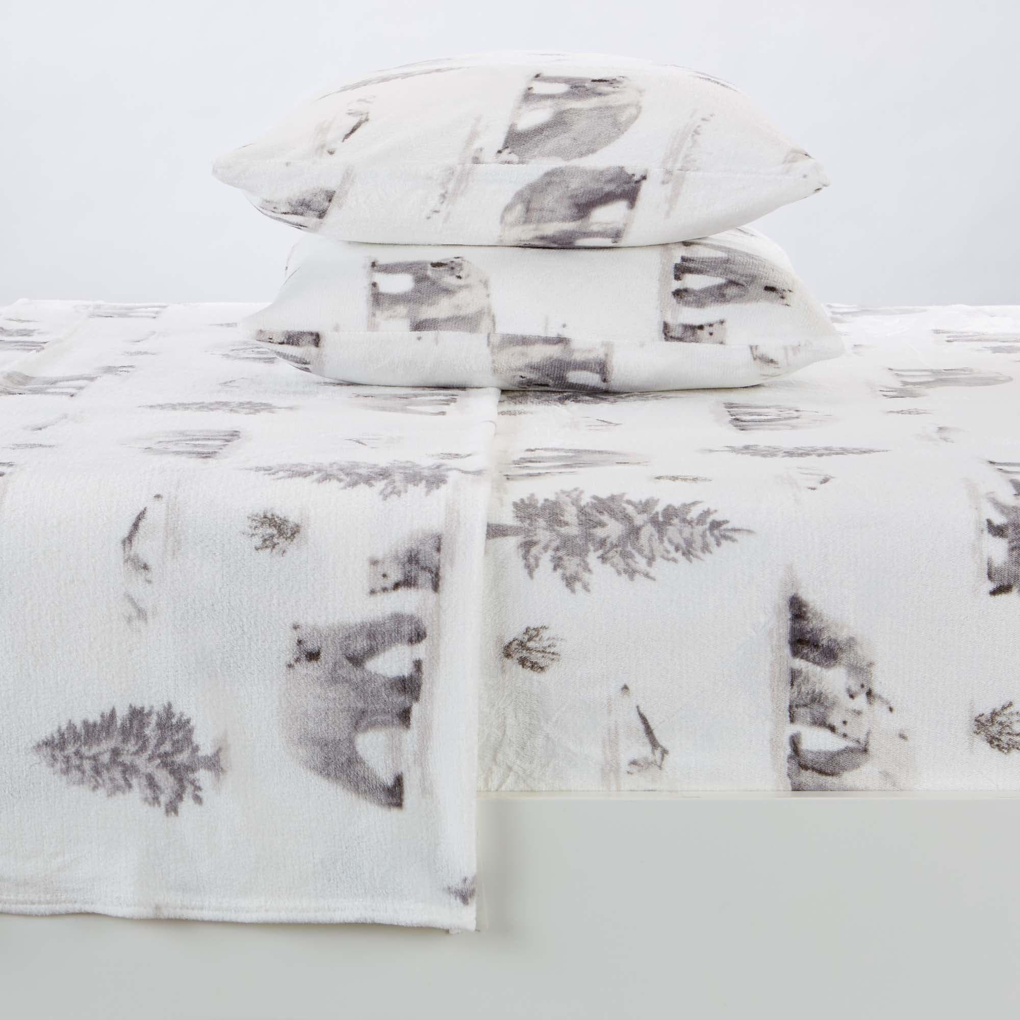 4-Piece Printed Plush Sheet Set - Velvet Luxe Collection - Image 6