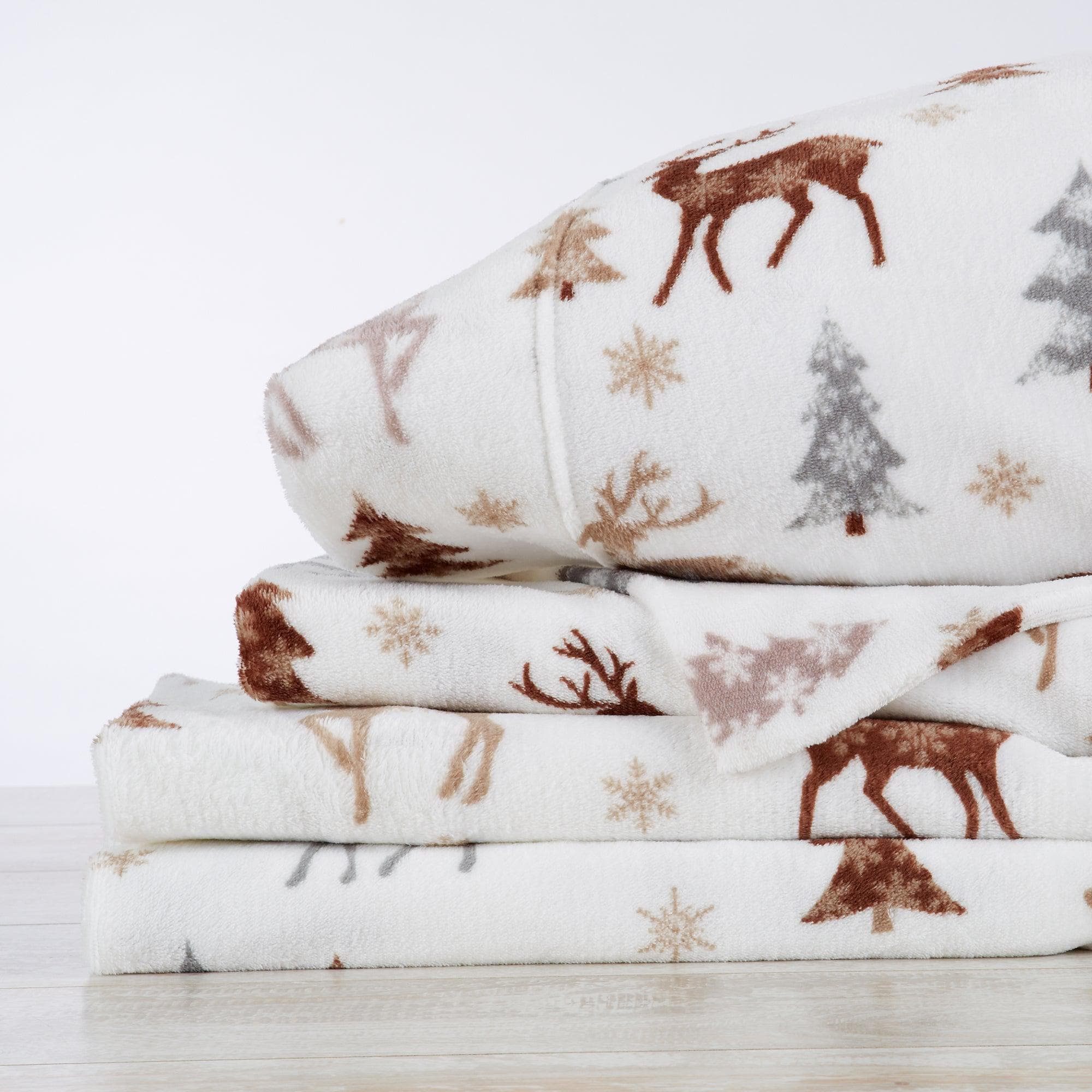 4-Piece Printed Plush Sheet Set - Velvet Luxe Collection - Image 60
