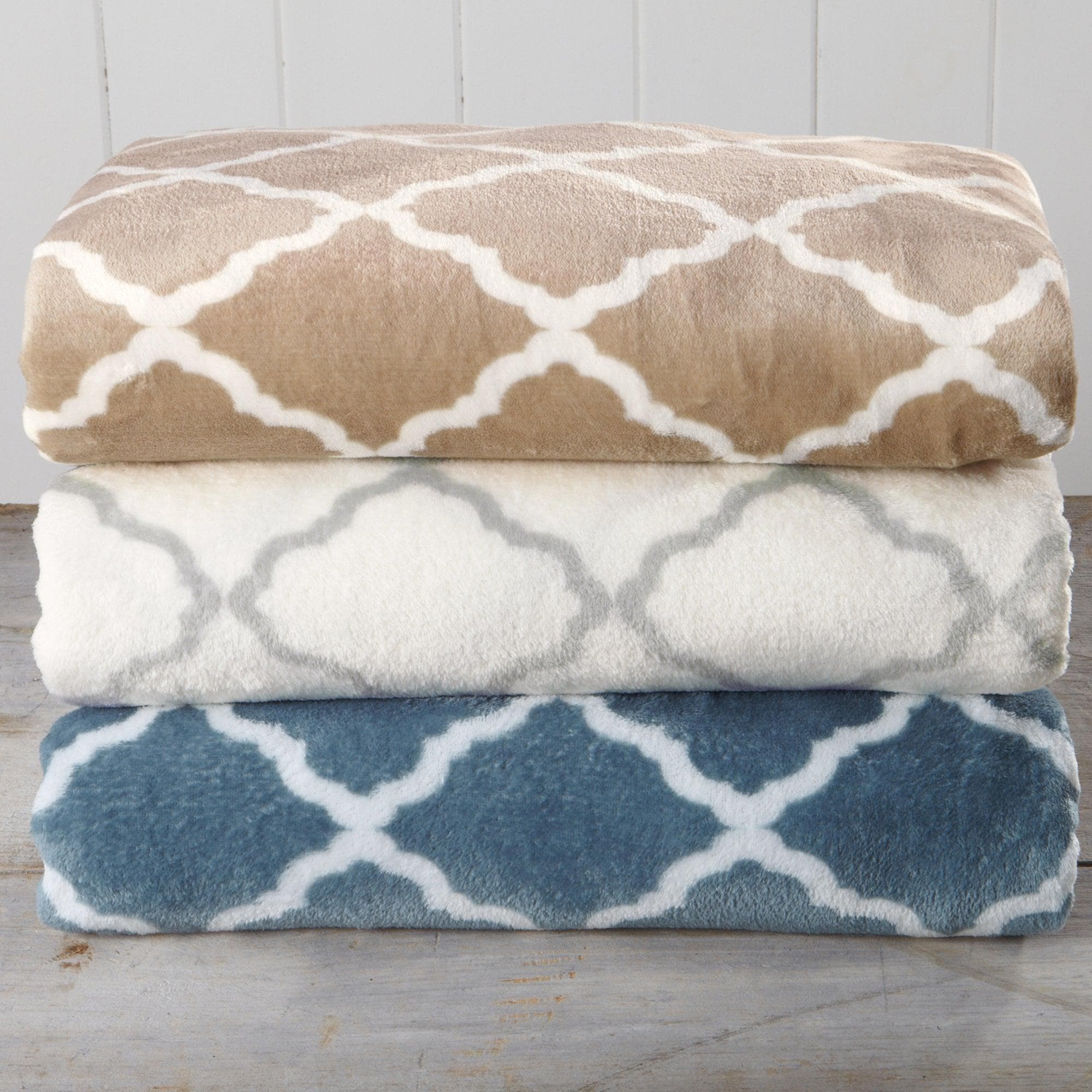 4-Piece Printed Plush Sheet - Velvet Luxe Lattice Collection - Image 23