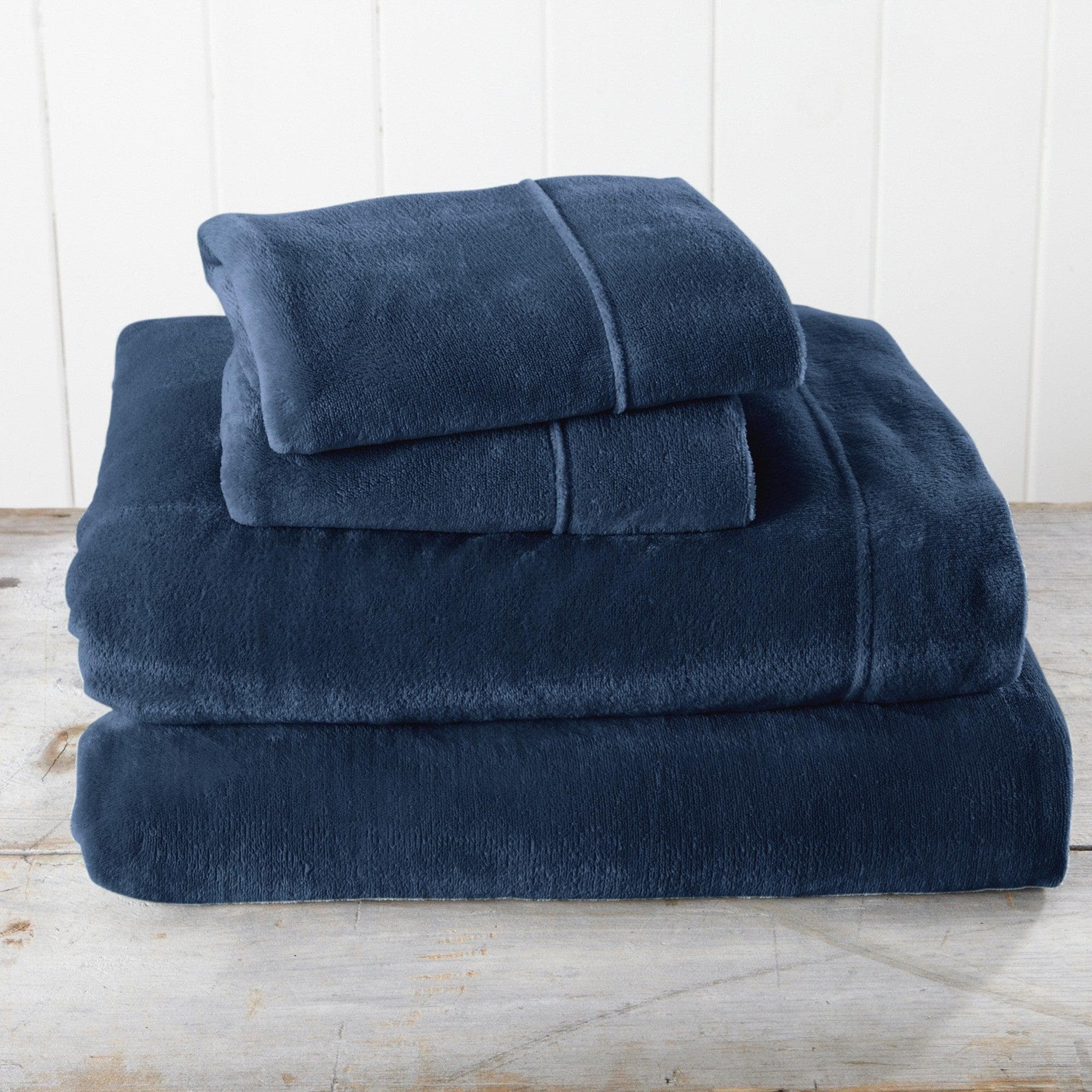 4-Piece Solid Plush Velvet Luxe Sheet Set - Image 65
