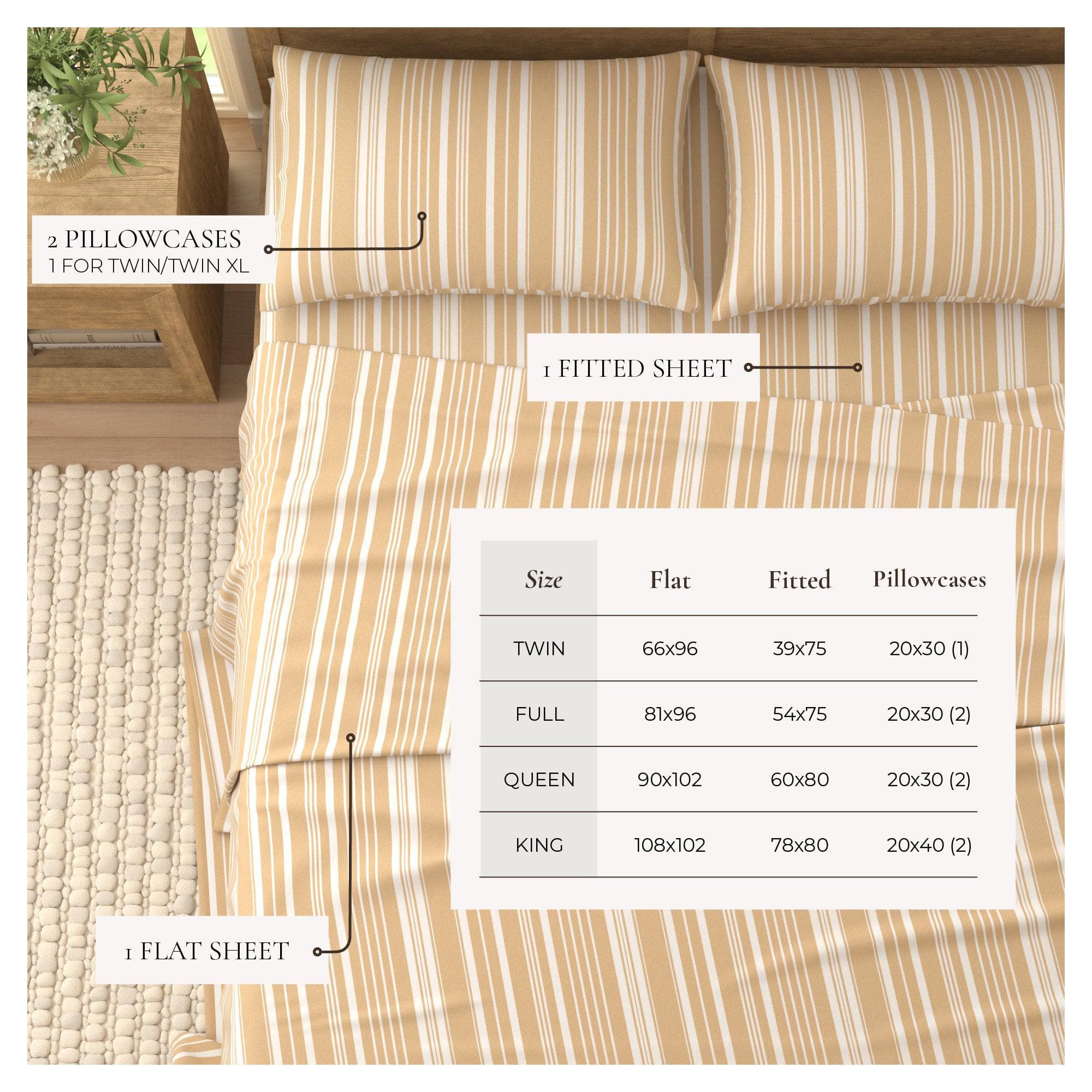 4-Piece Striped Microfiber Sheet Set - Elouise Collection - Image 16