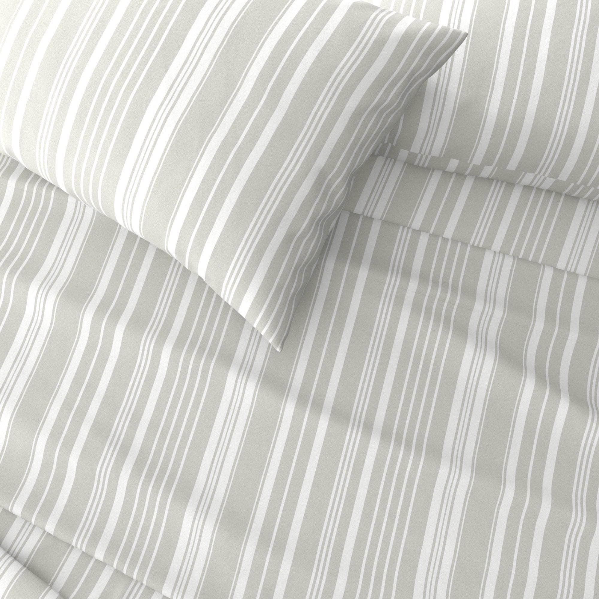 4-Piece Striped Microfiber Sheet Set - Elouise Collection - Image 21
