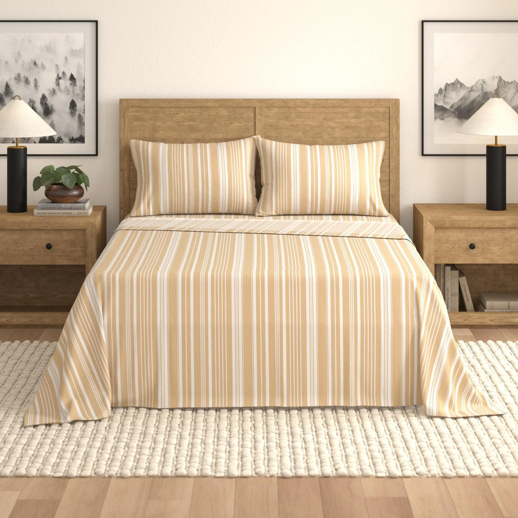 4-Piece Striped Microfiber Sheet Set - Elouise Collection - Image 41