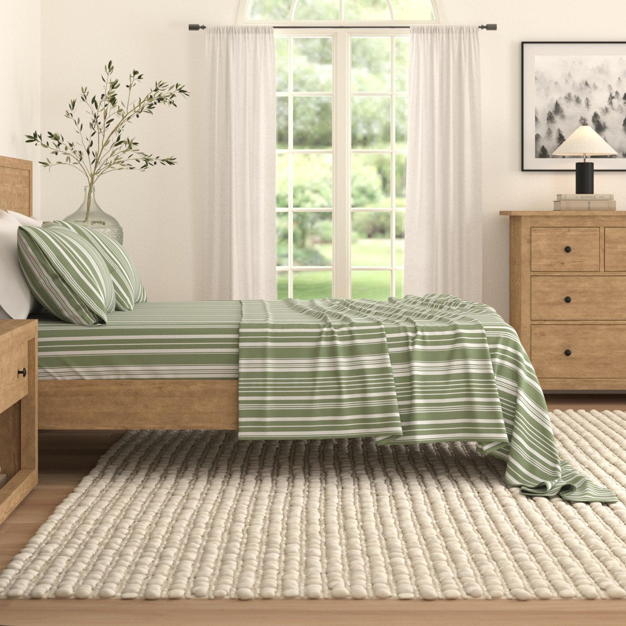4-Piece Striped Microfiber Sheet Set - Elouise Collection - Image 6