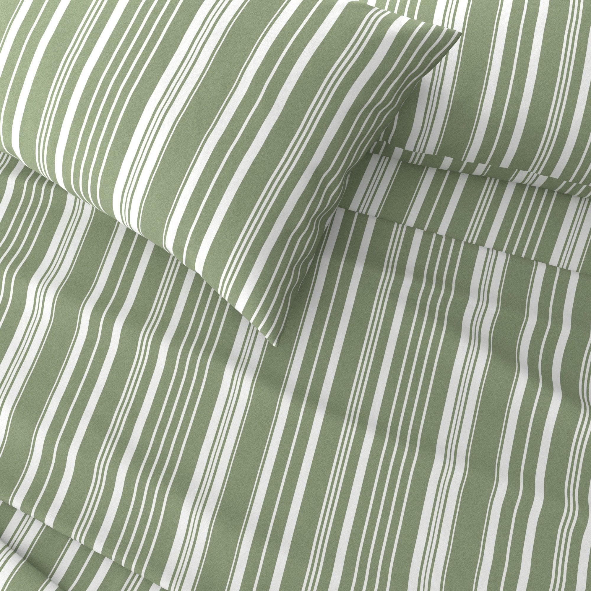 4-Piece Striped Microfiber Sheet Set - Elouise Collection - Image 62