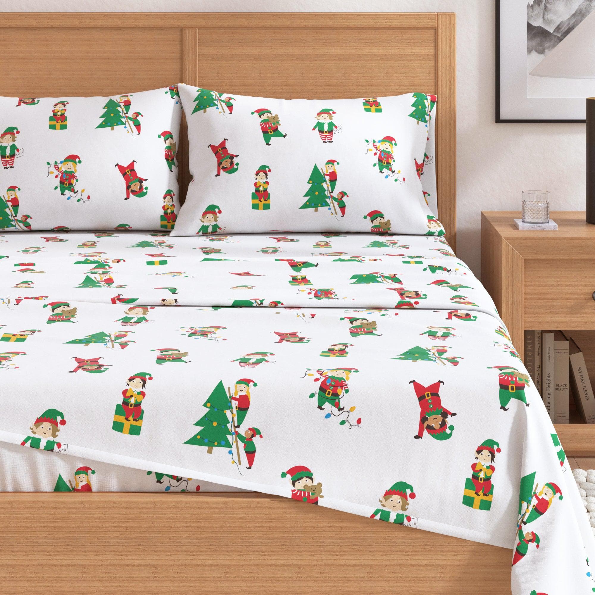 4-Piece Turkish Cotton Christmas Flannel Sheet - Whittaker Collection - Image 14