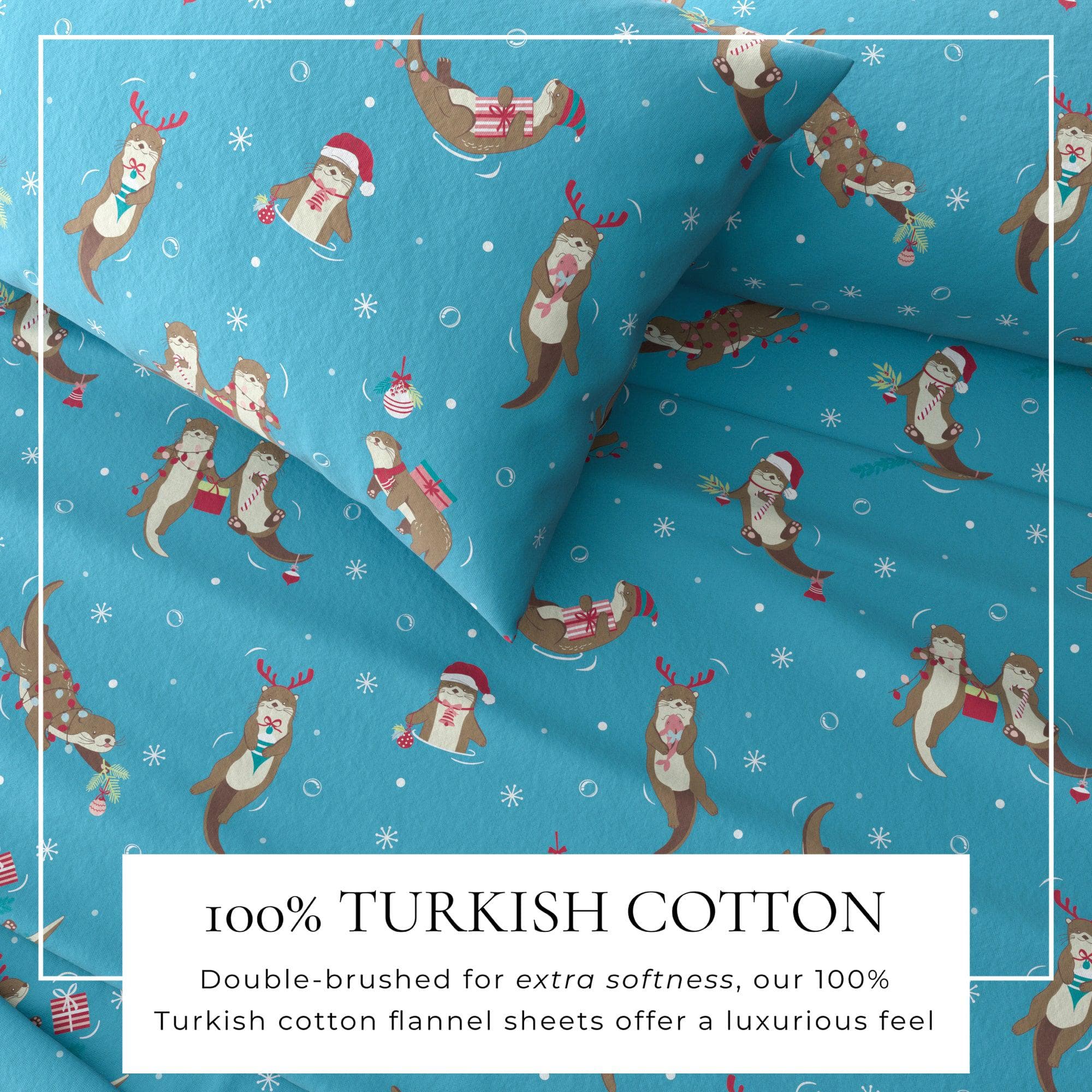 4-Piece Turkish Cotton Christmas Flannel Sheet - Whittaker Collection - Image 39