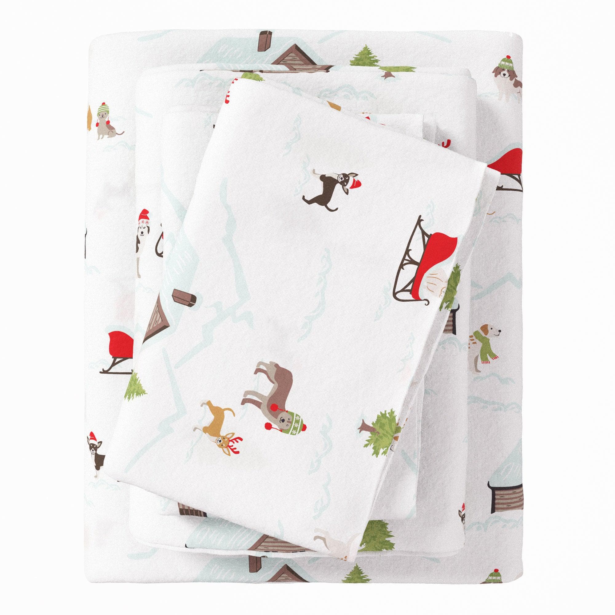 4-Piece Turkish Cotton Christmas Flannel Sheet - Whittaker Collection - Image 43