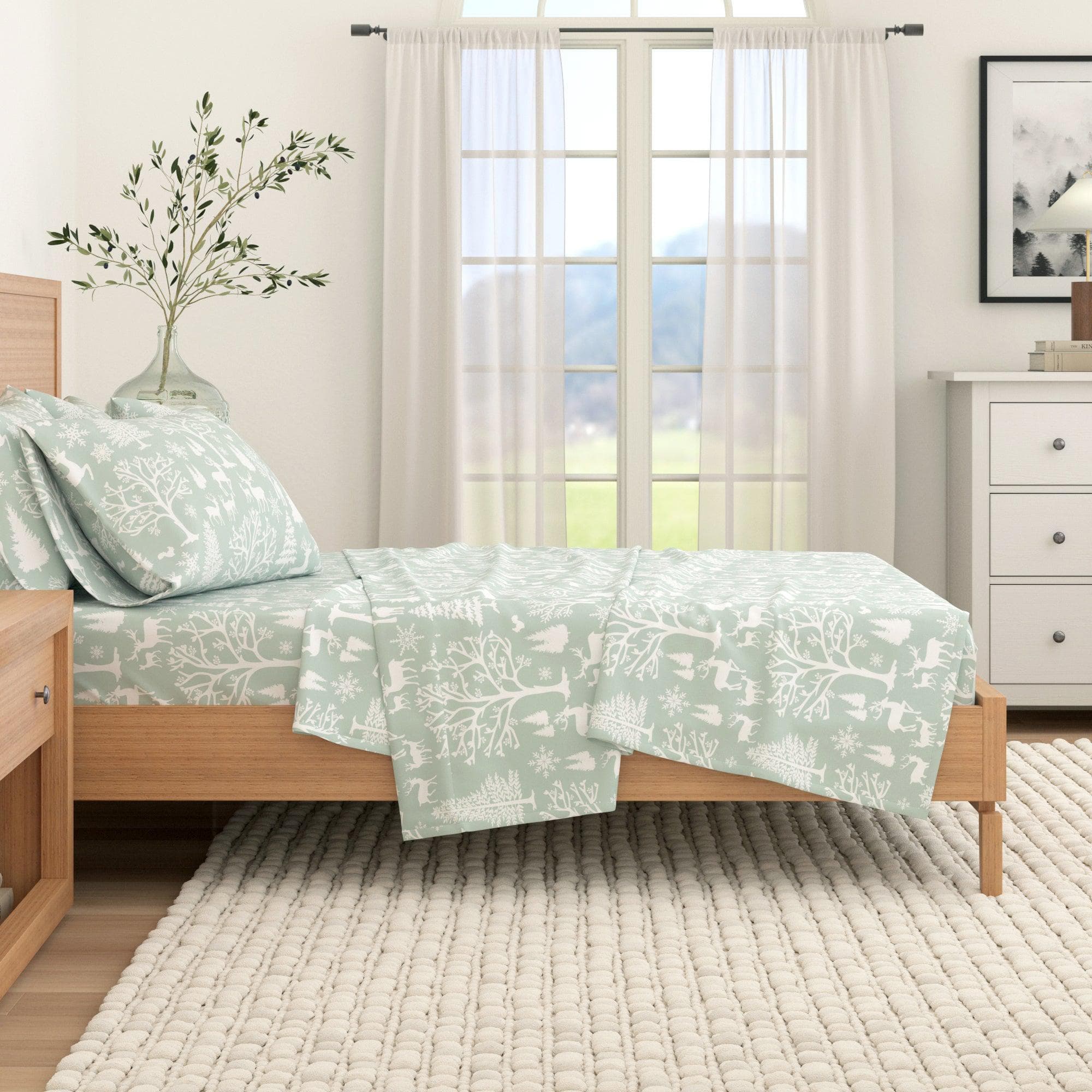 4-Piece Turkish Cotton Flannel Sheet - Lakeview Collection - Image 17