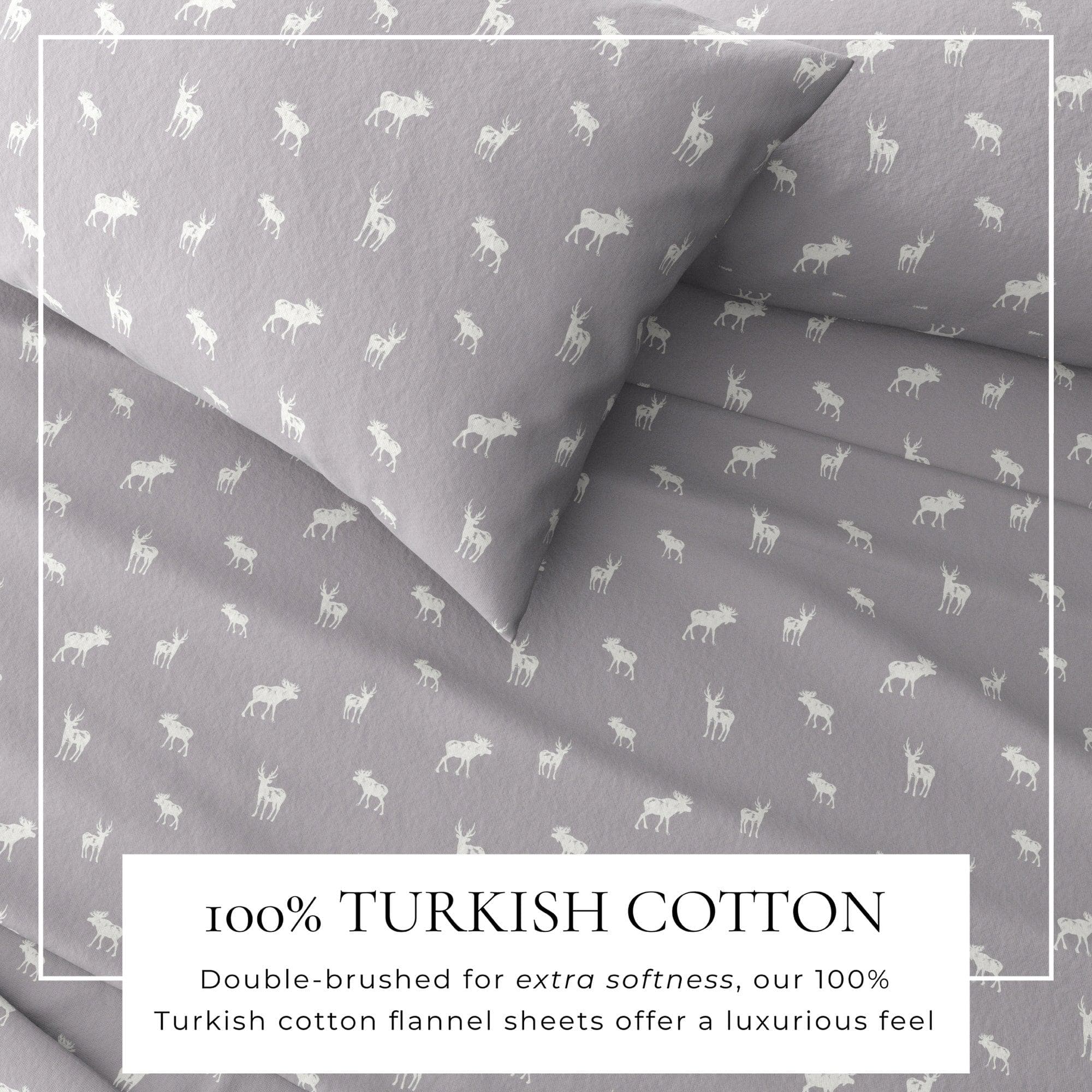 4-Piece Turkish Cotton Flannel Sheet - Lakeview Collection - Image 32