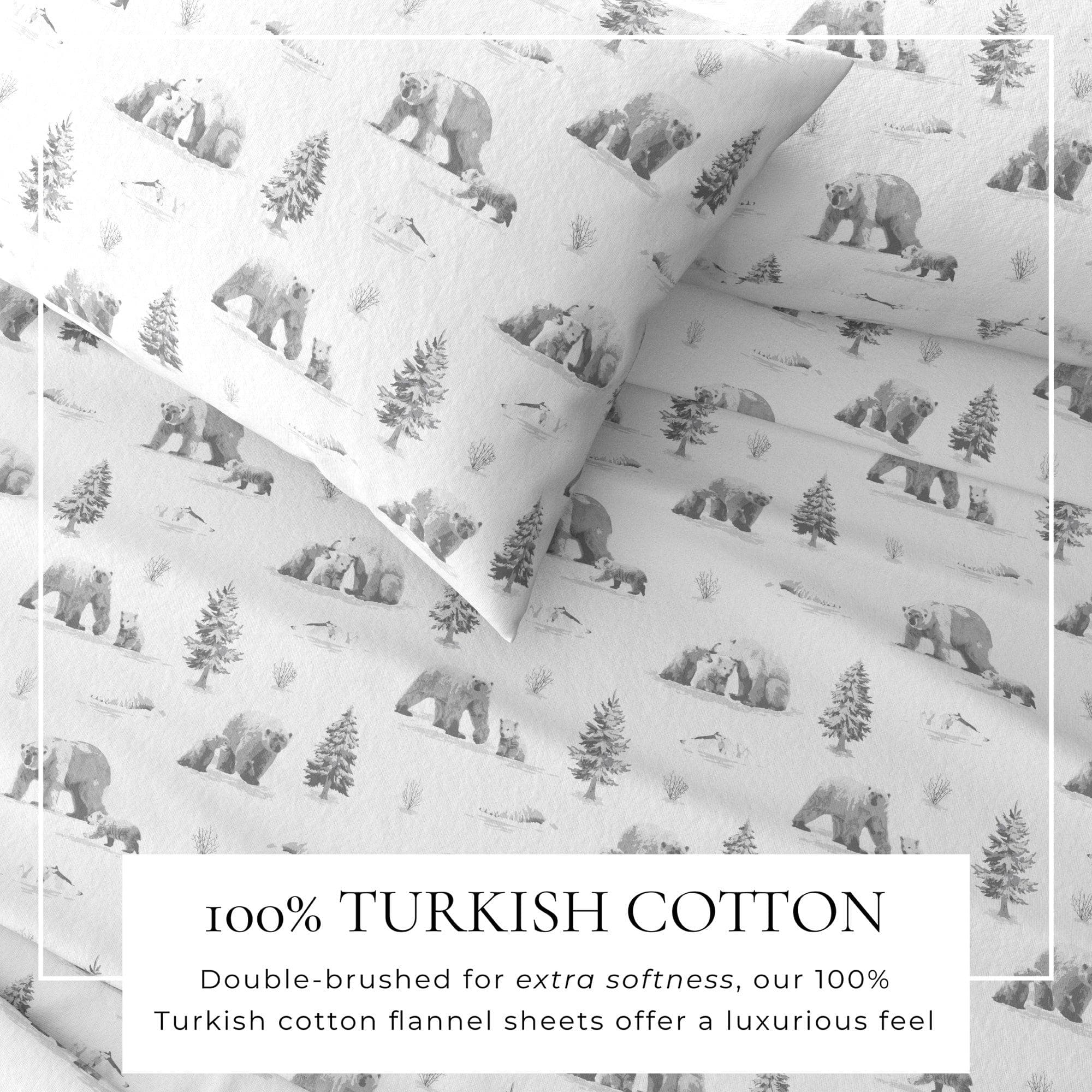4-Piece Turkish Cotton Flannel Sheet - Lakeview Collection - Image 50