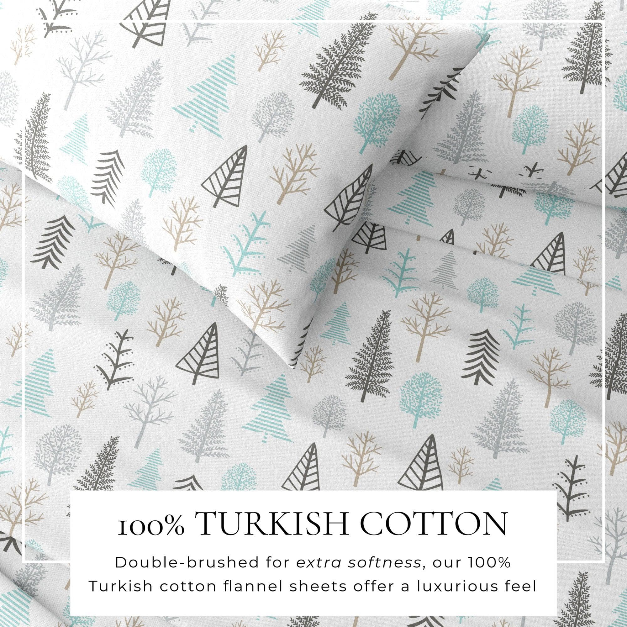4-Piece Turkish Cotton Flannel Sheet - Lakeview Collection - Image 74