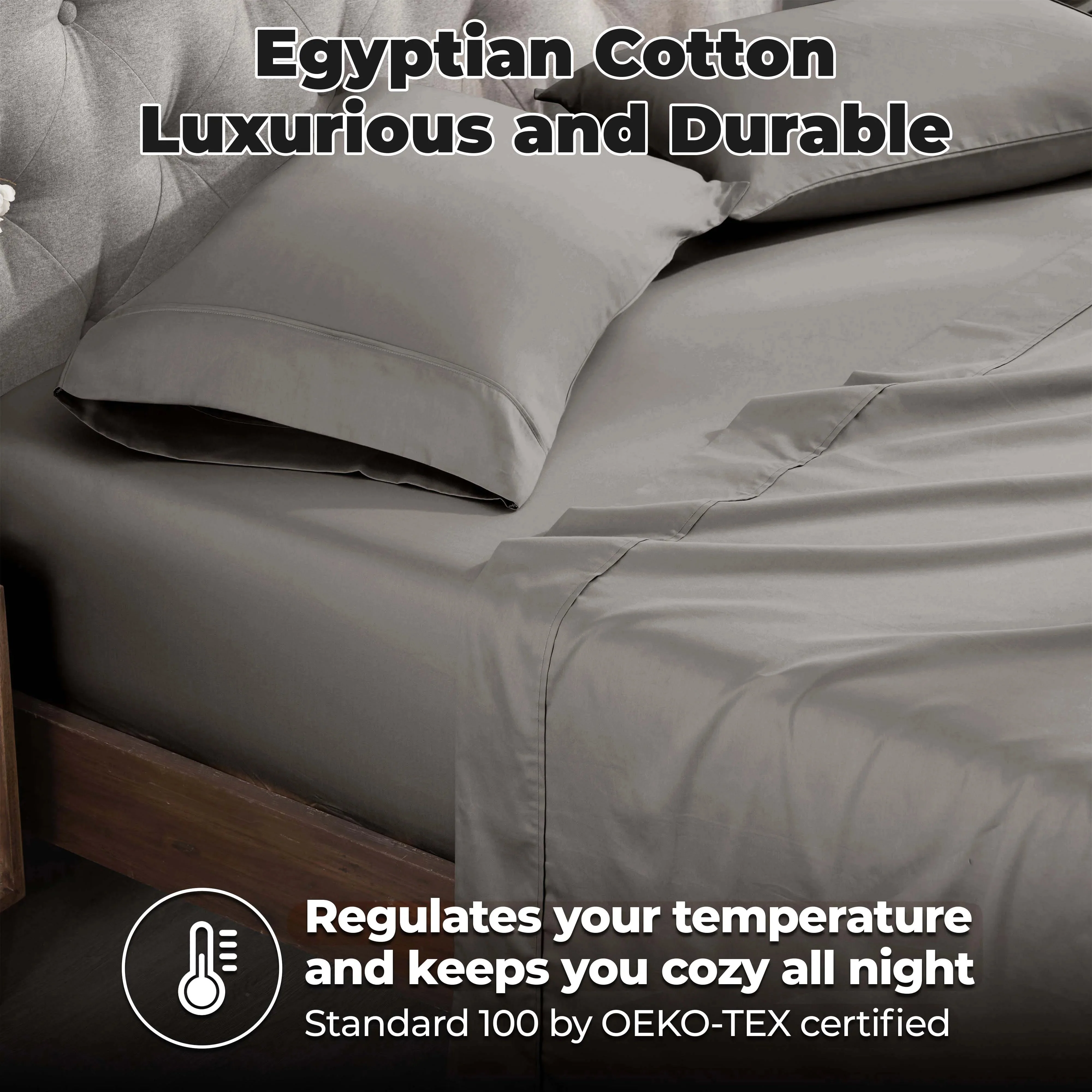 400 Thread Count Egyptian Cotton Sateen Bed Sheet Set - Image 16
