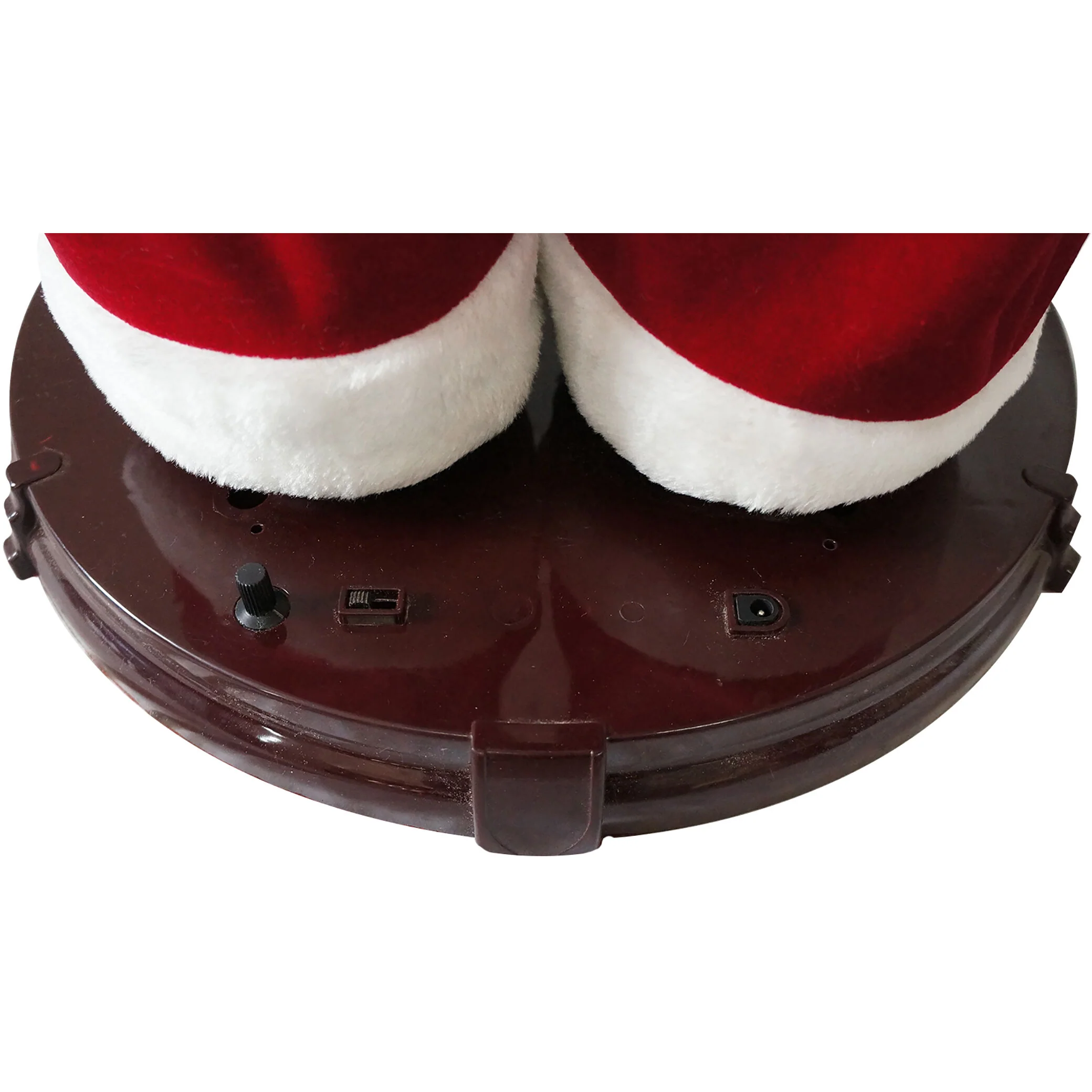 58-In. Traditional Dancing Santa Claus with Wreath and Gift Sack, Animated Indoor Christmas Holiday Home Decor - Image 6