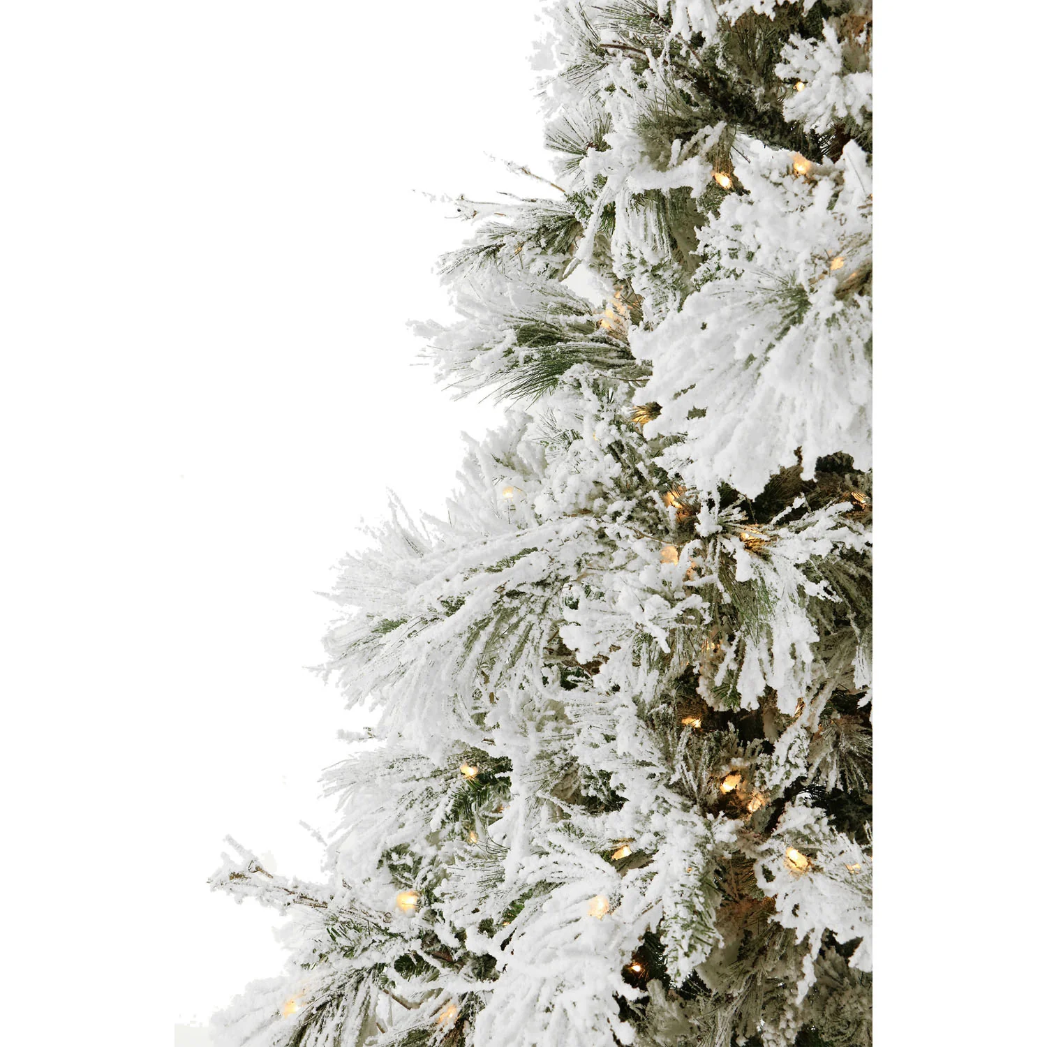 6.5-Ft. Frosted Fir Snowy Artificial Christmas Tree with Clear LED String Lighting