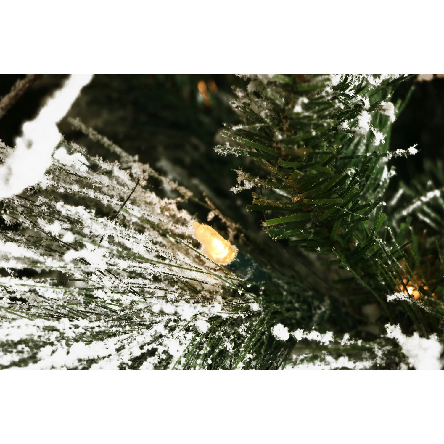 6.5-Ft. Frosted Fir Snowy Artificial Christmas Tree with Clear LED String Lighting - Image 2