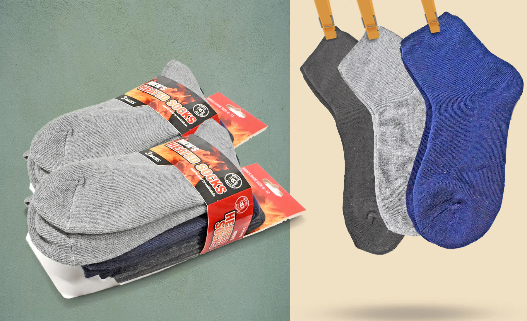 6-Pairs Men’s Heated Socks - Image 2