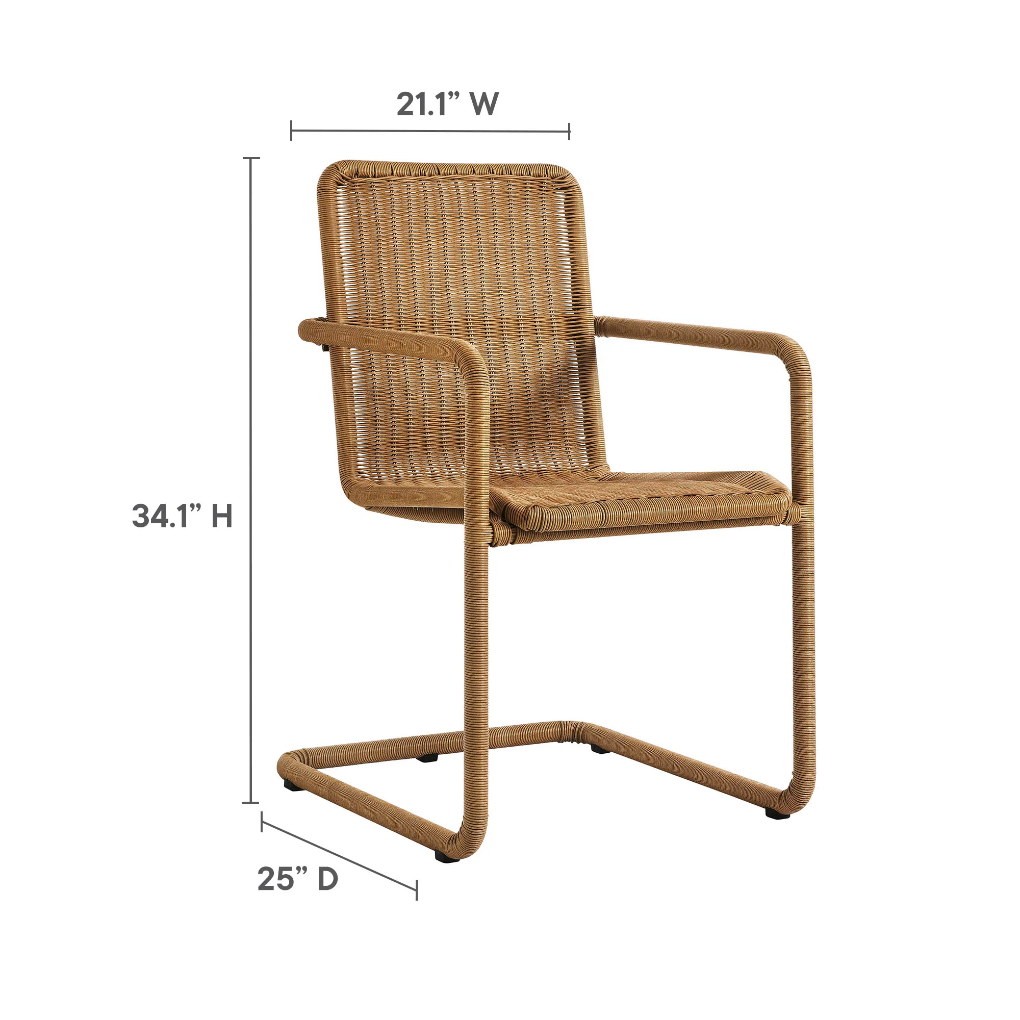Abacus Outdoor Patio Wicker Dining Chairs Set of 2 by Modway - Image 12