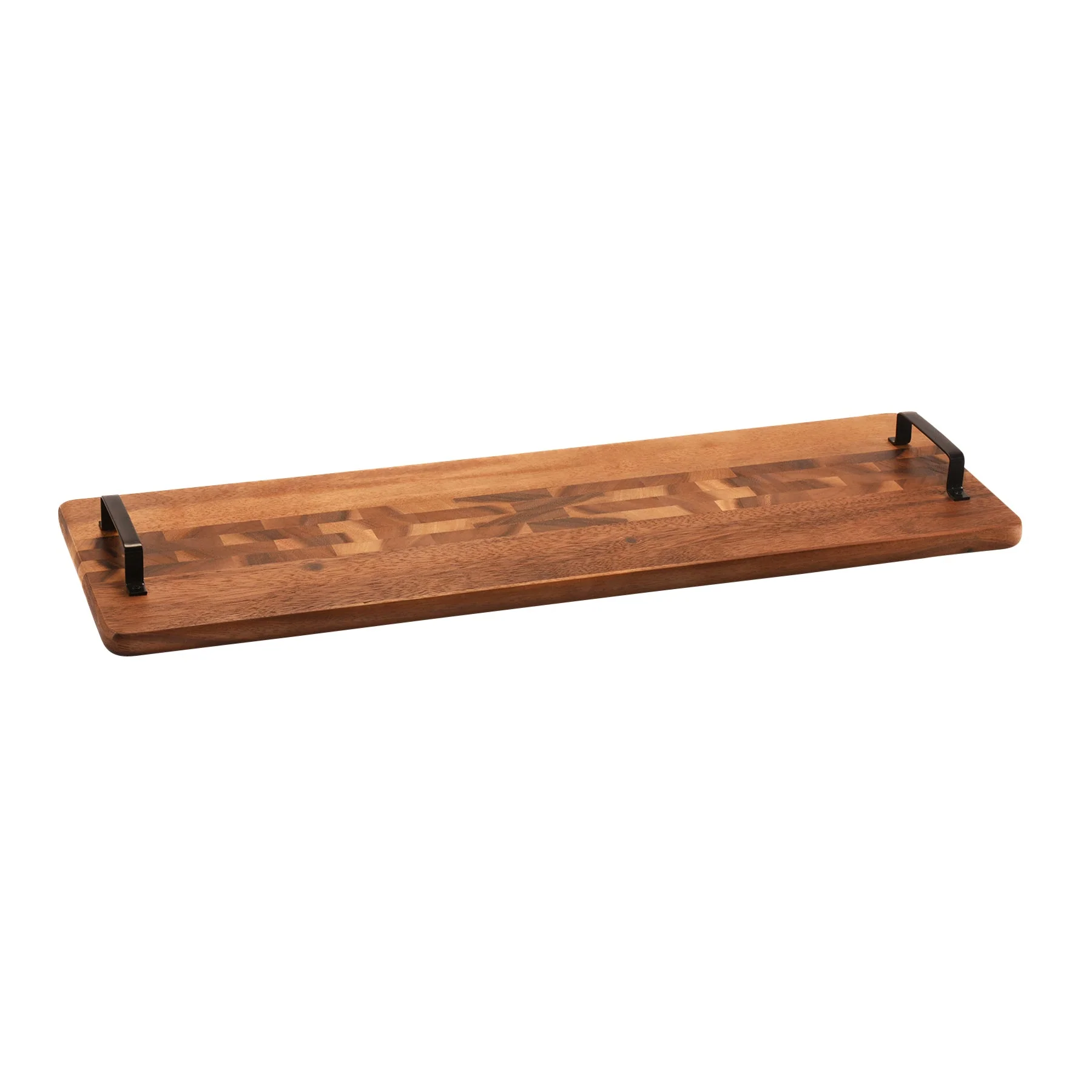 Acacia Serving Trays with Metal Handles - Image 3