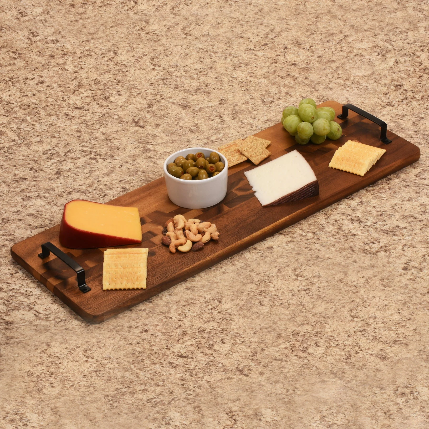 Acacia Serving Trays with Metal Handles - Image 5