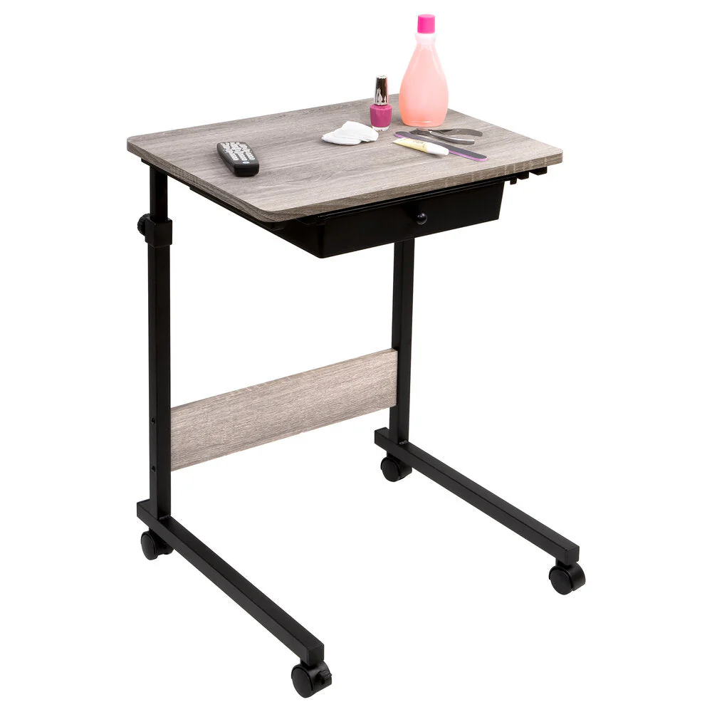 Adjustable Overbed Bedside Table with Wheels (Hospital and Home Medical Use) - Image 15